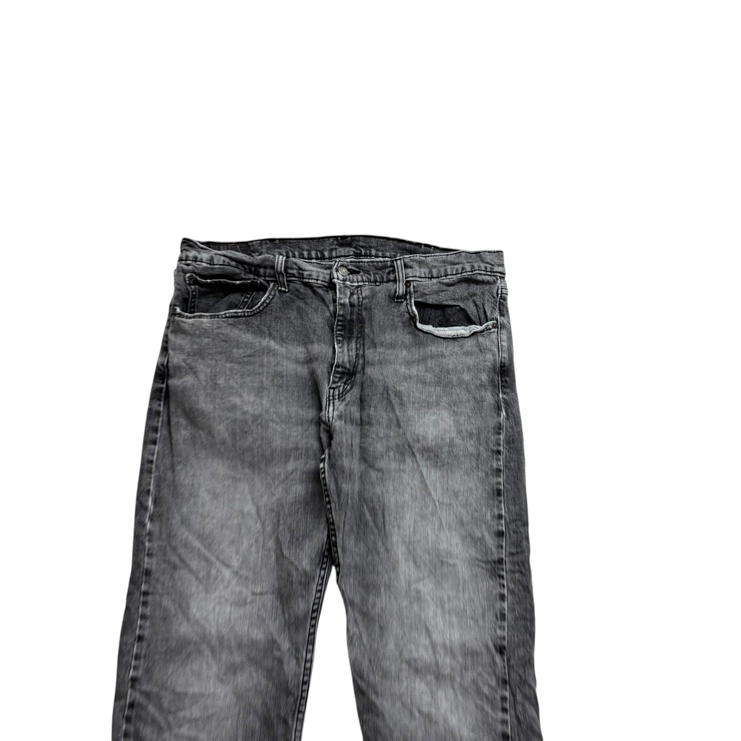 Levis 502 Jeans W38 L30 Mens Grey Regular Tapered Fit Stretch Denim