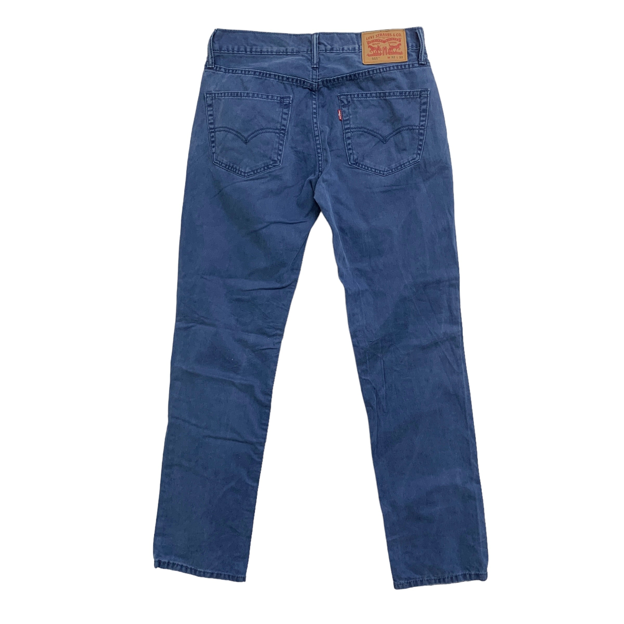 Levis 511 Trousers W32 L32 Mens Blue Slim Fit Cotton Pants