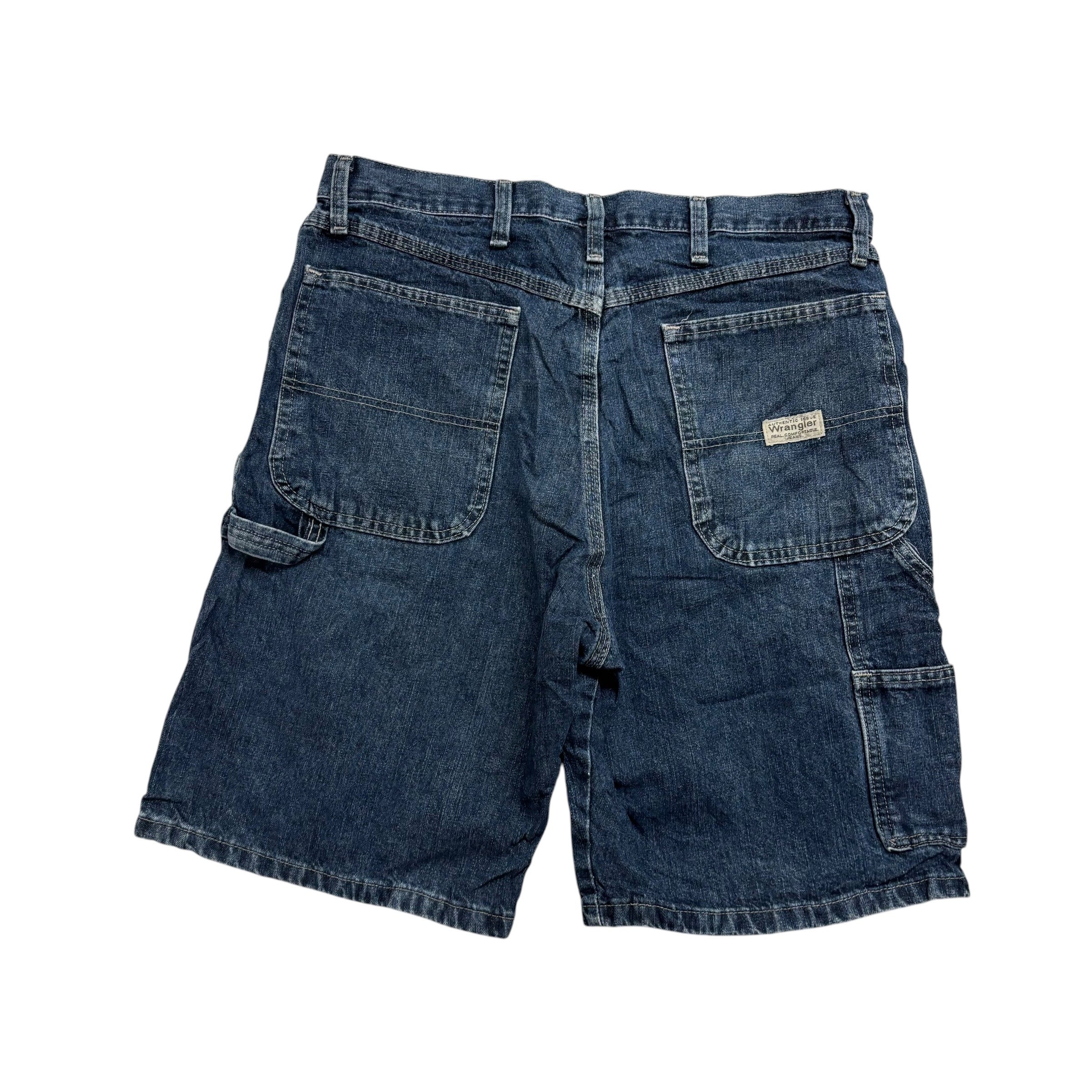 Wrangler Baggy Jorts W34 Mens Dark Blue Denim Shorts Relaxed Fit Carpenter