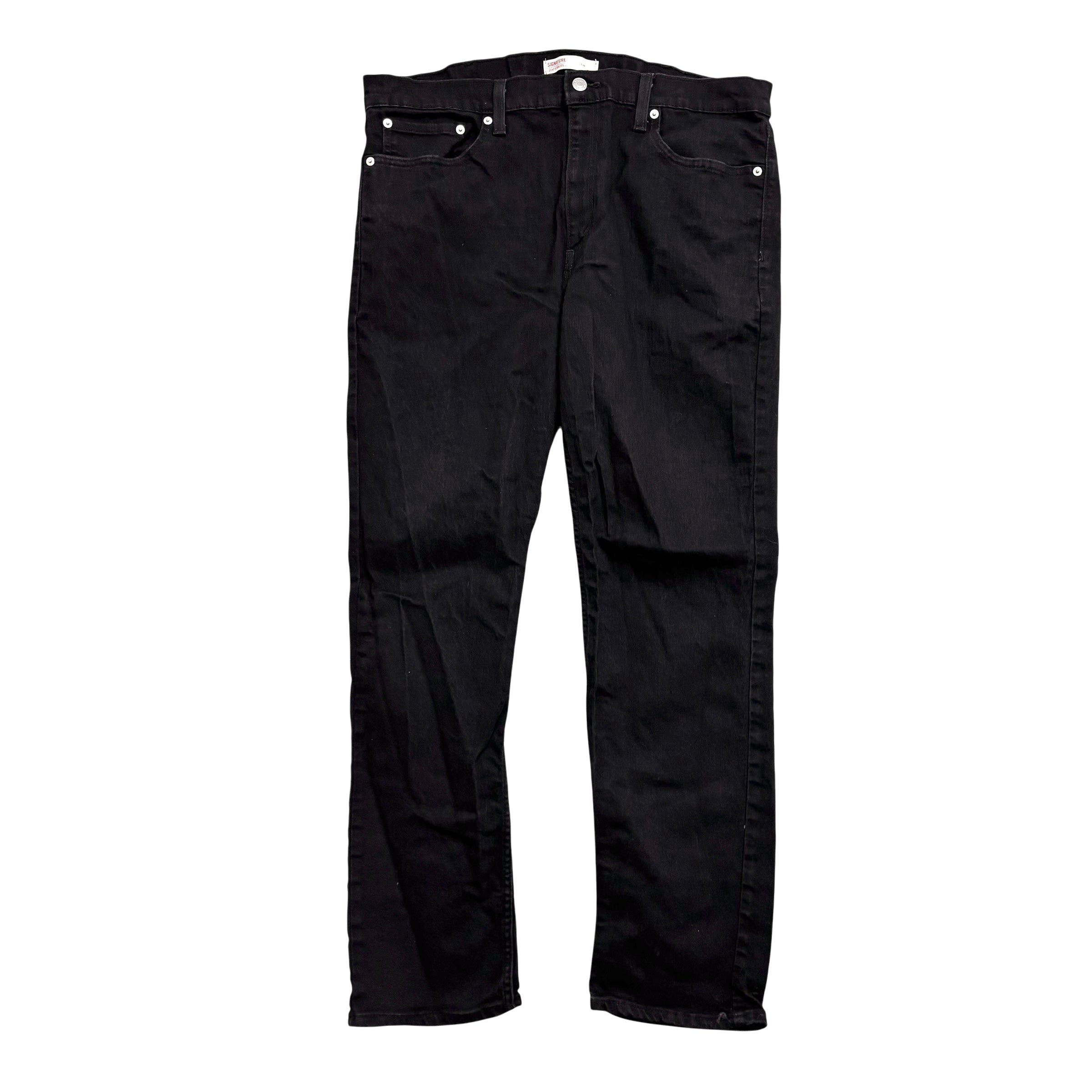 Levis Signature Jeans W38 L30 Mens Black Slim Fit Stretch Denim (E)