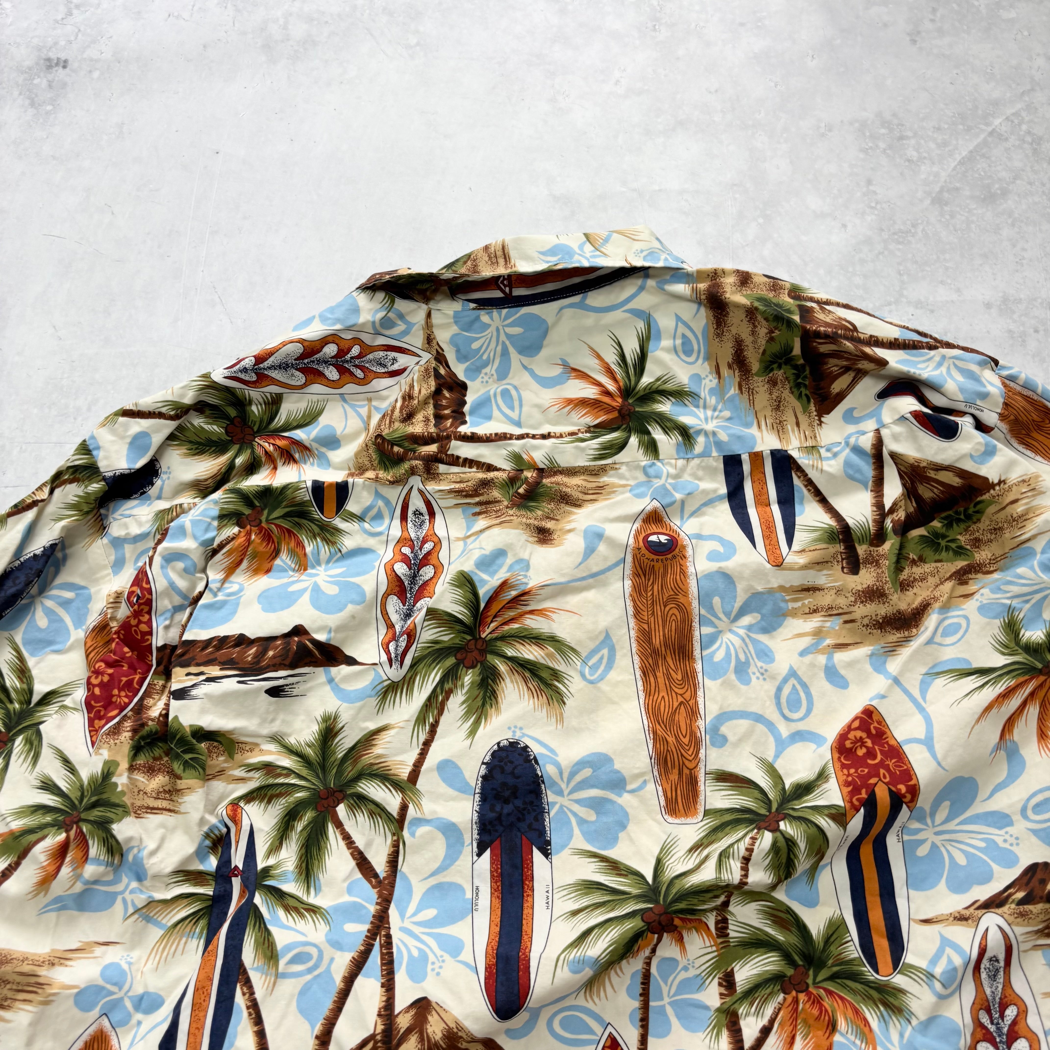 Vintage Hawaiian Shirt Mens XXL Surf Floral Aloha Short Sleeve Cotton