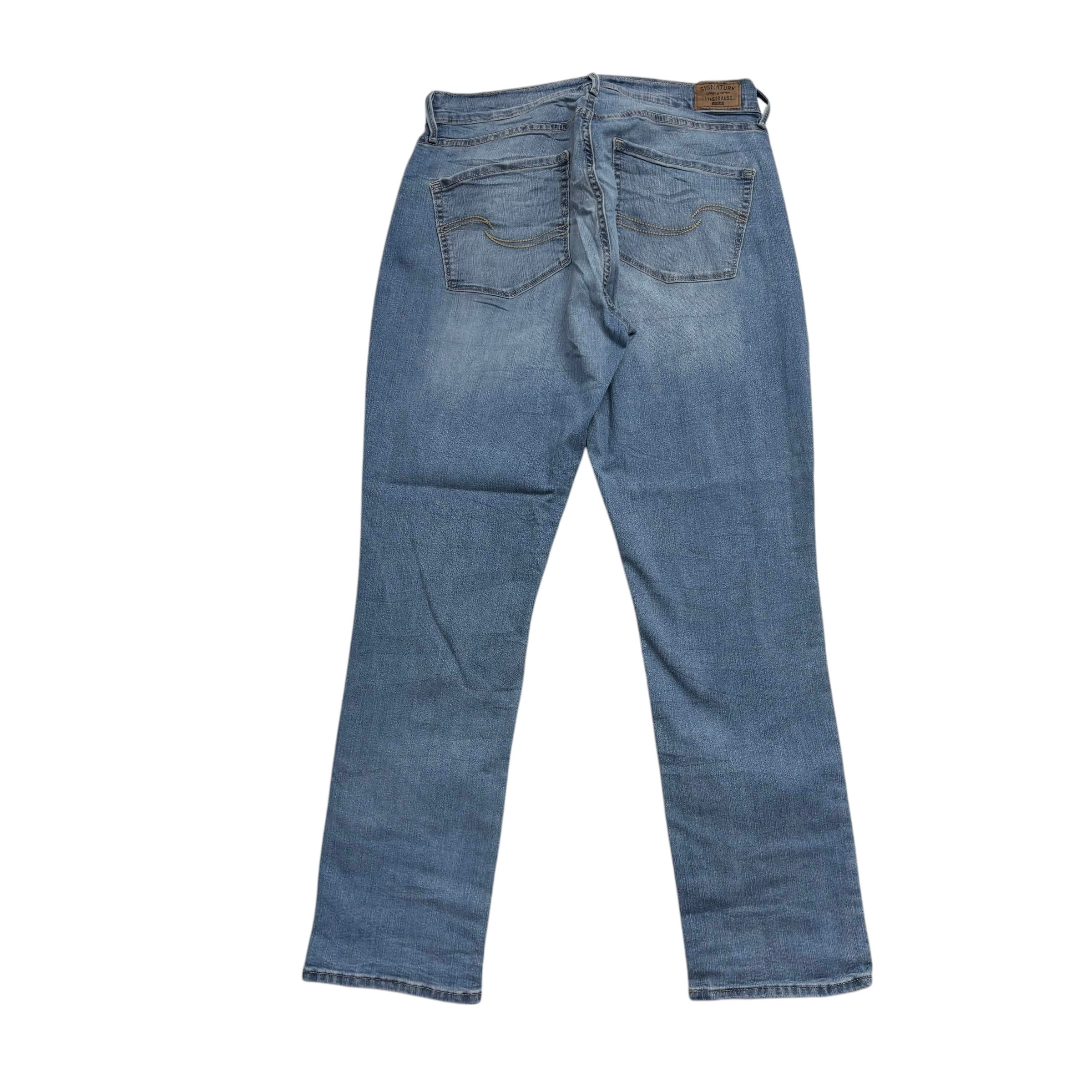 Levis Signature Jeans W31 L32 Womens Curvy Straight Fit Mid Blue Stretch (E)
