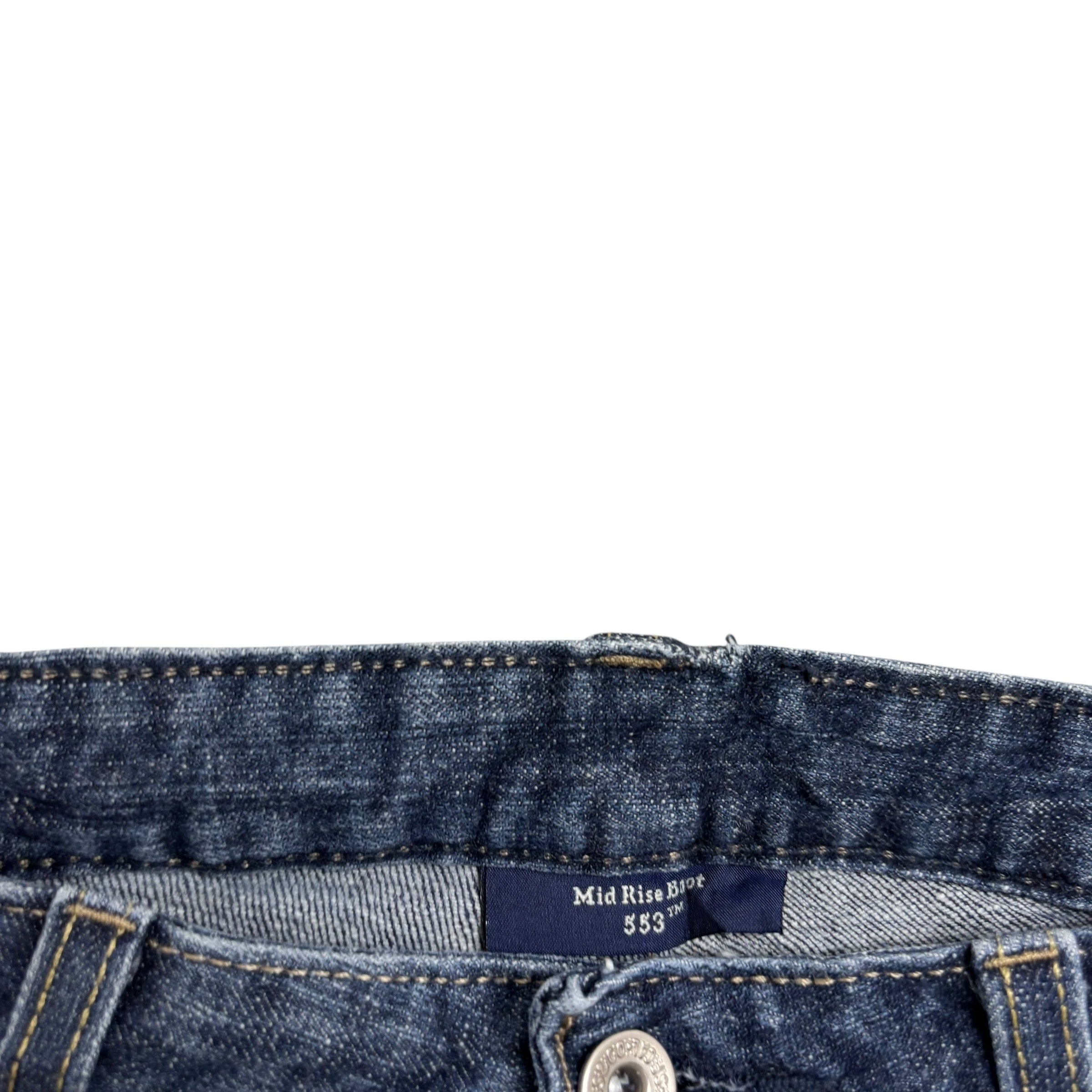 Levis 553 Jeans W30 L27 Womens Bootcut Dark Blue Stretch Denim (E)