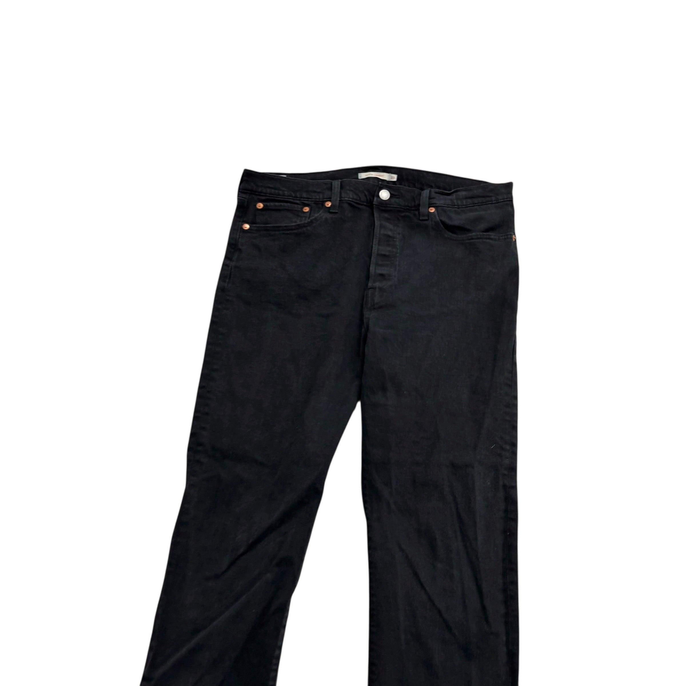 Levis Wedgie Straight Jeans W33 L28 Womens Black Stretch Denim (E)