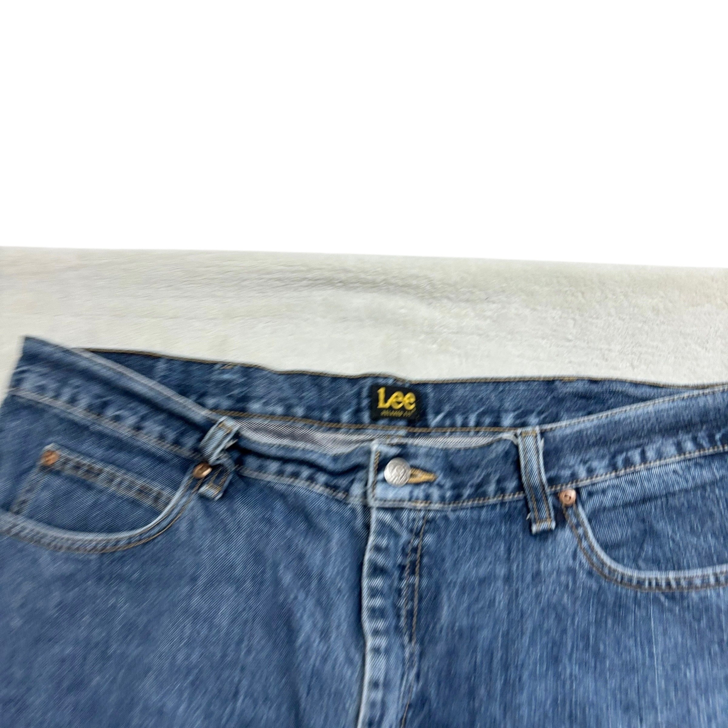 Lee Jeans W40 L34 Mens Relaxed Straight Fit Mid Blue Baggy Denim (E)