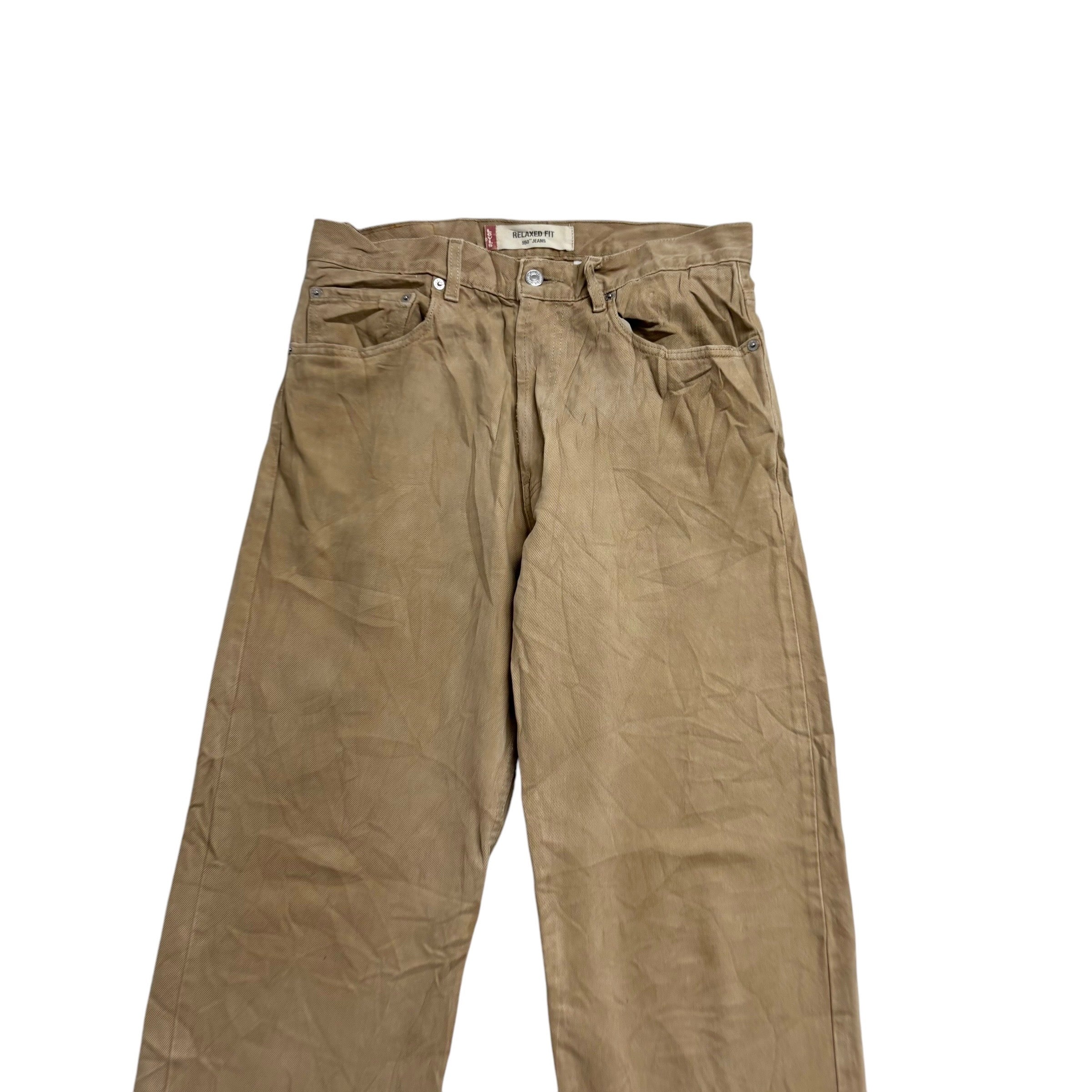 Levis 505 Jeans W33 L33 Mens Gold Tan Regular Straight Fit Vintage Denim