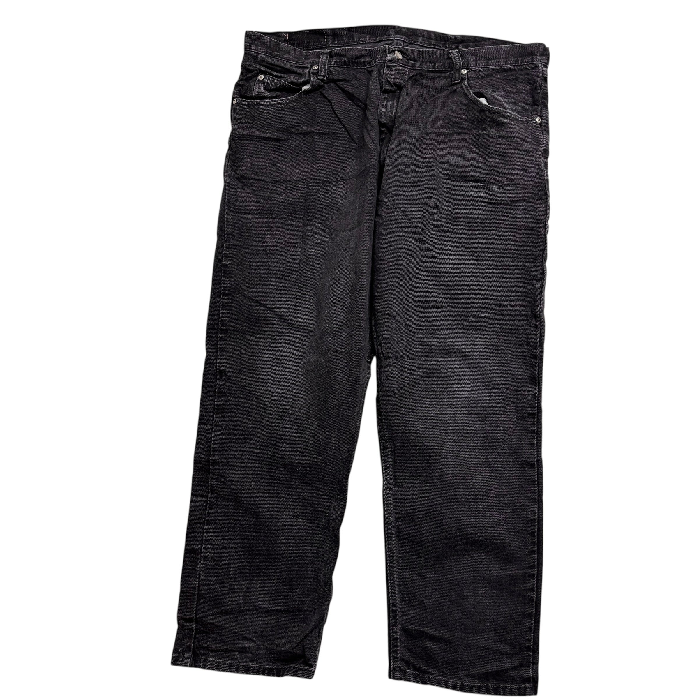 Wrangler Jeans W40 L30 Mens Black Baggy Relaxed Straight Fit Denim (F)
