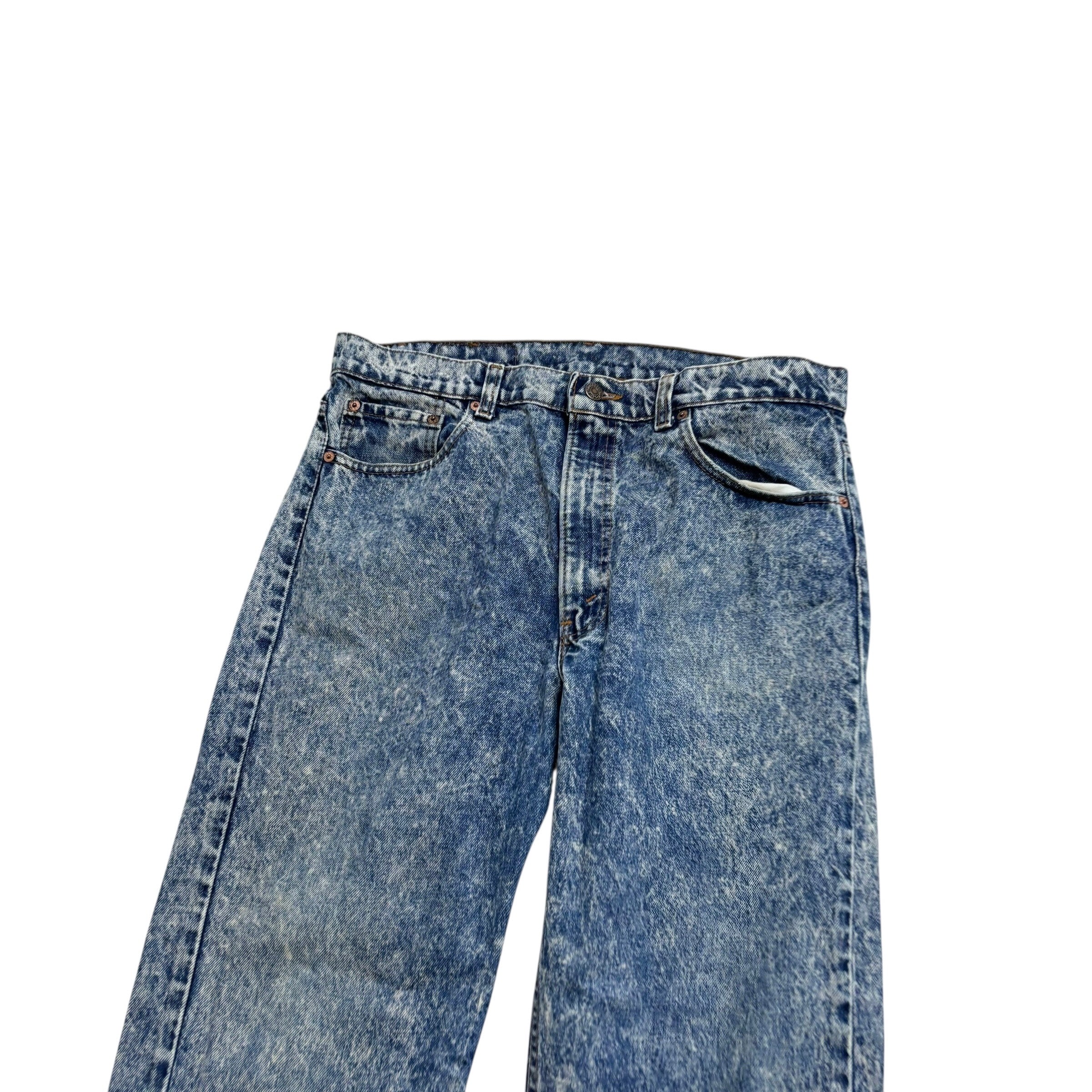 Levis 505 Jeans W35 L28 Mens Mid Blue Regular Straight Fit Vintage 80s USA Made