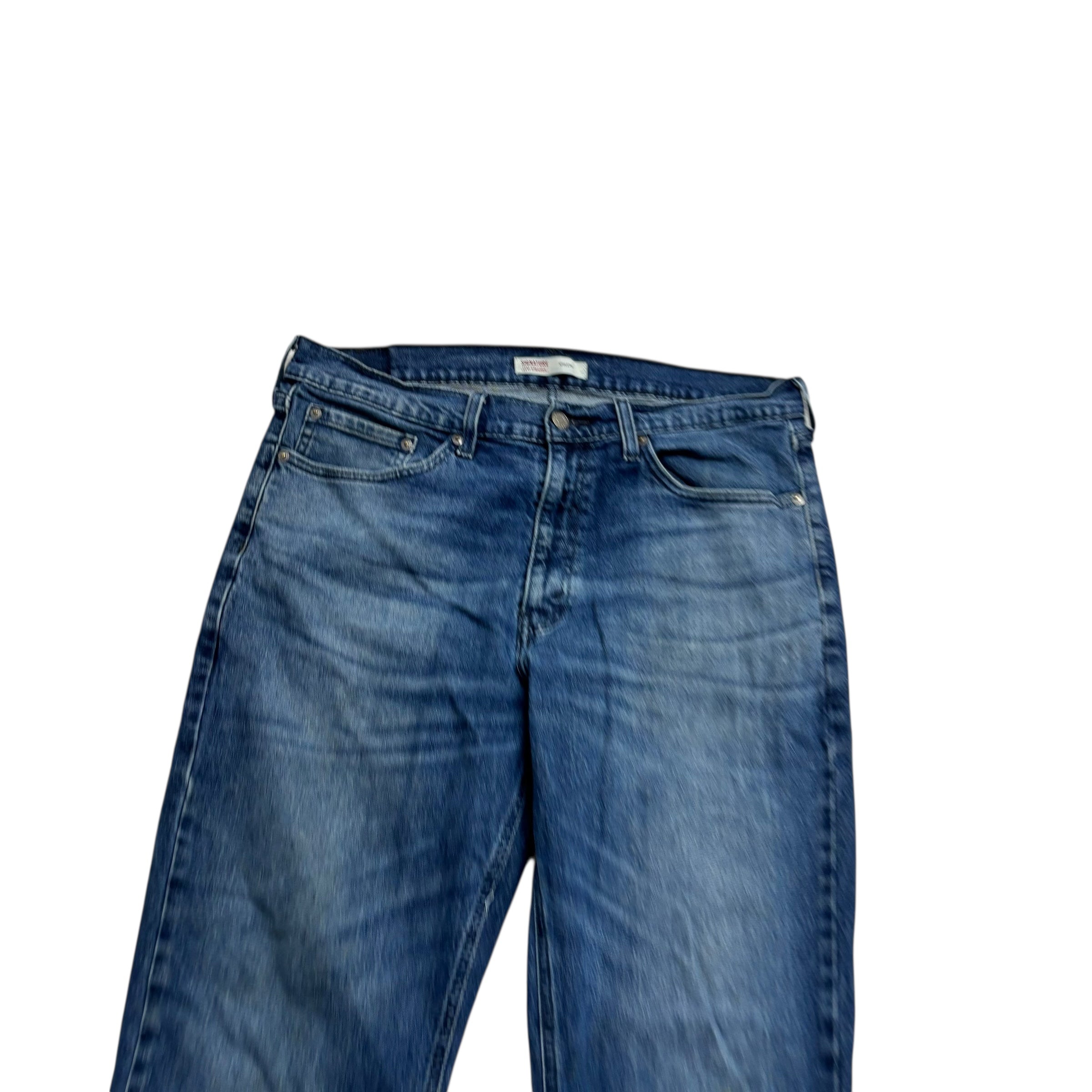 Levis Signature Jeans W36 L30 Mens Navy Blue Athletic Fit Stretch Denim