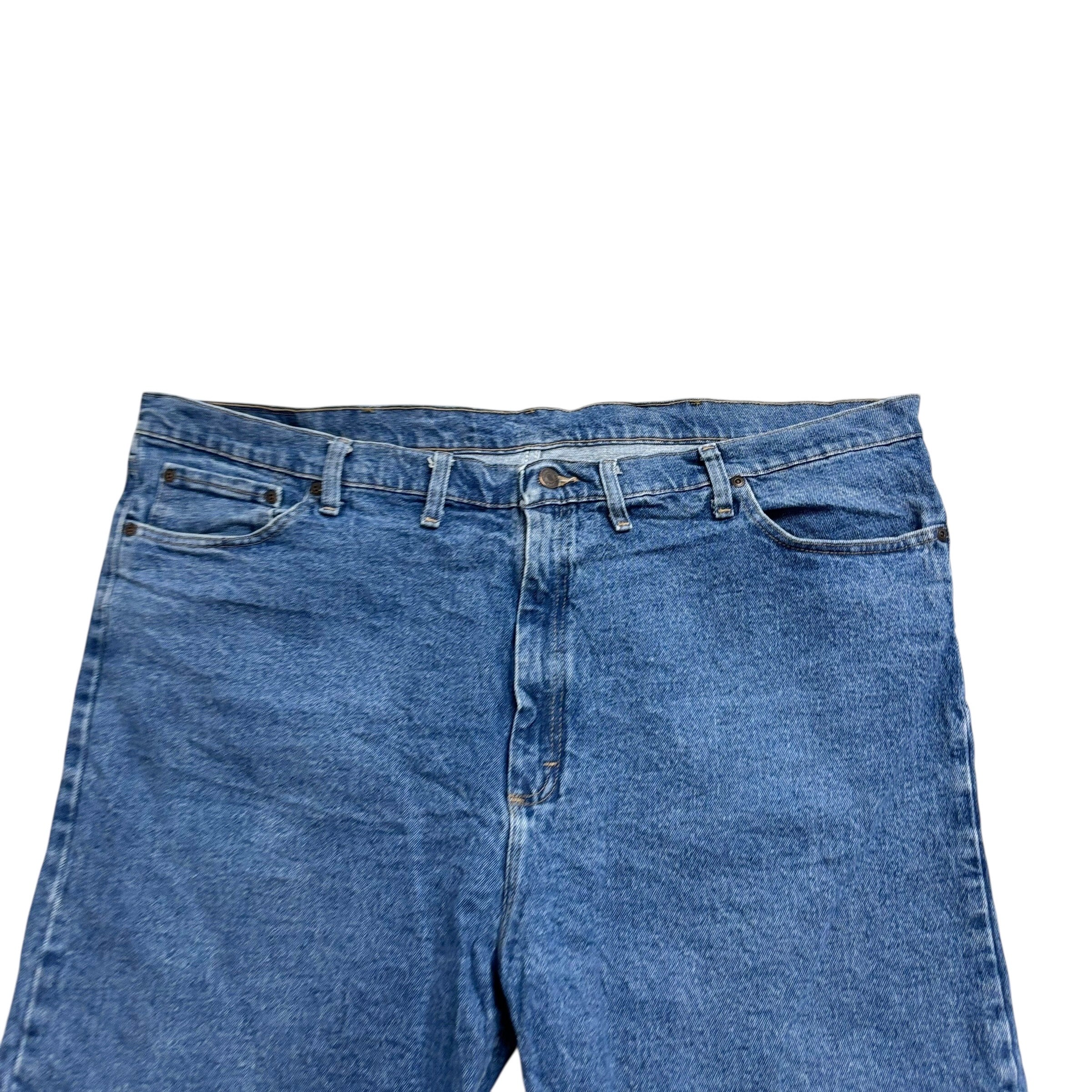 Wrangler Baggy Jorts W48 Mens Mid Blue Denim Shorts Relaxed Fit Stretch (E)