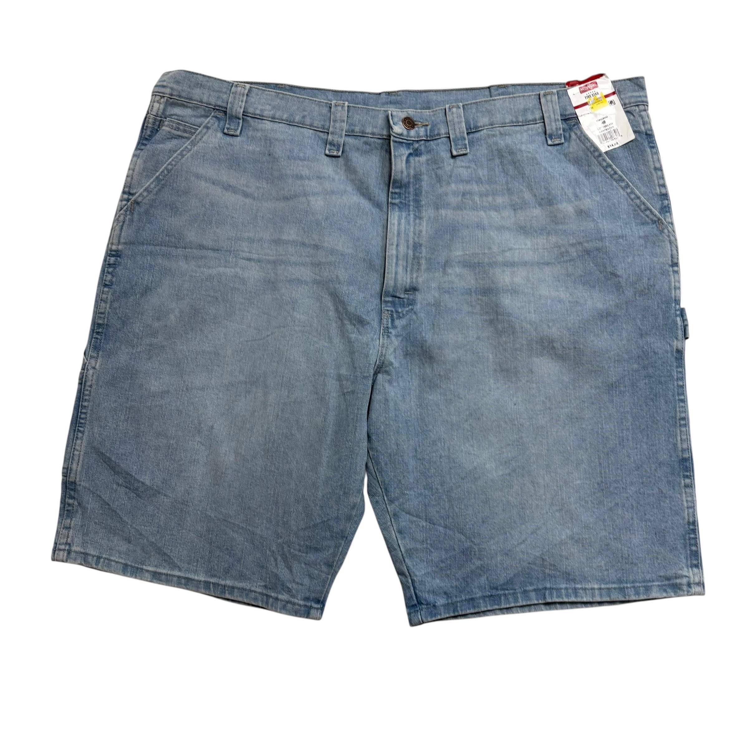 Wrangler Jorts W46 Mens Light Blue Denim Shorts Baggy Carpenter Stretch (E)
