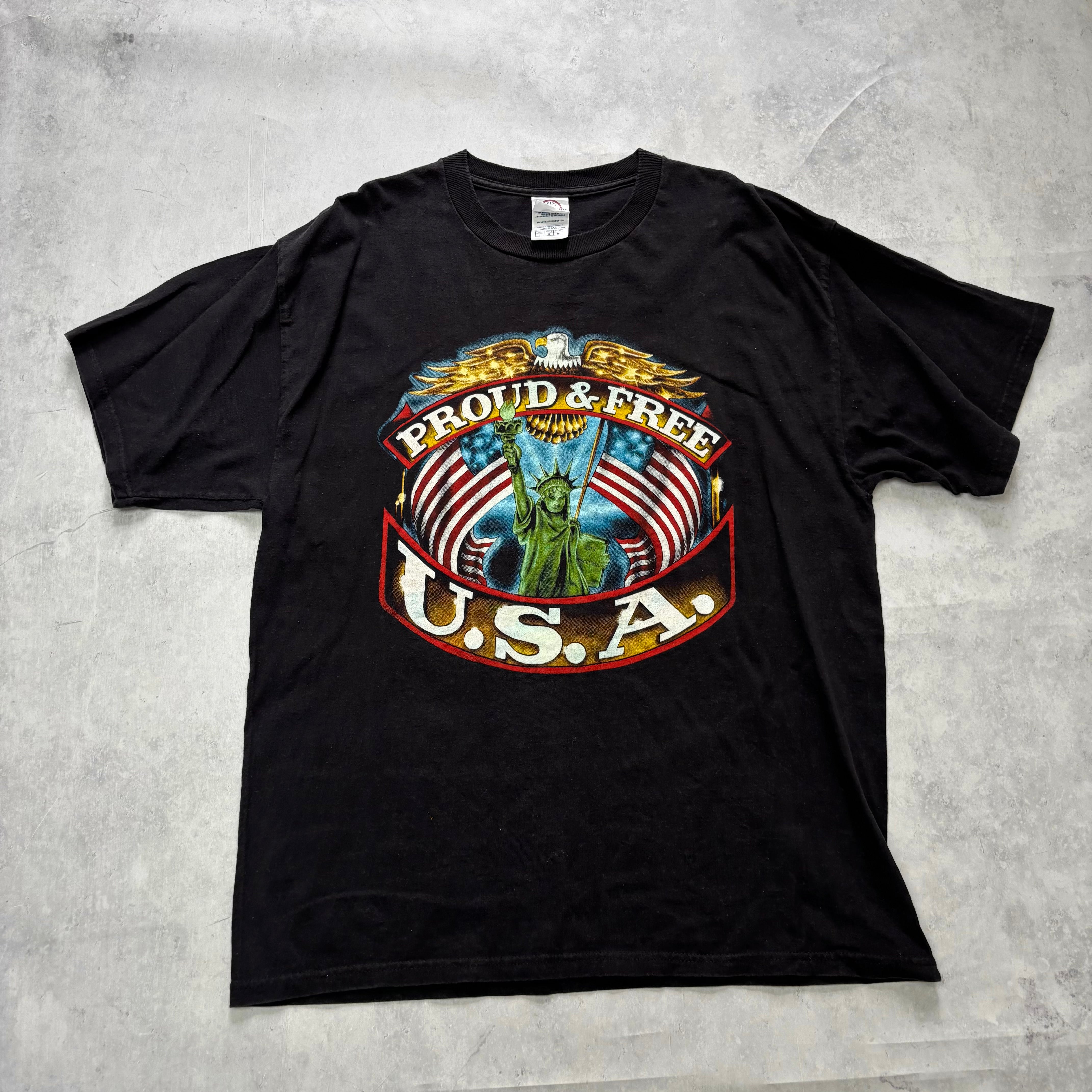 Vintage T Shirt Mens Large Black Graphic Print 00s USA