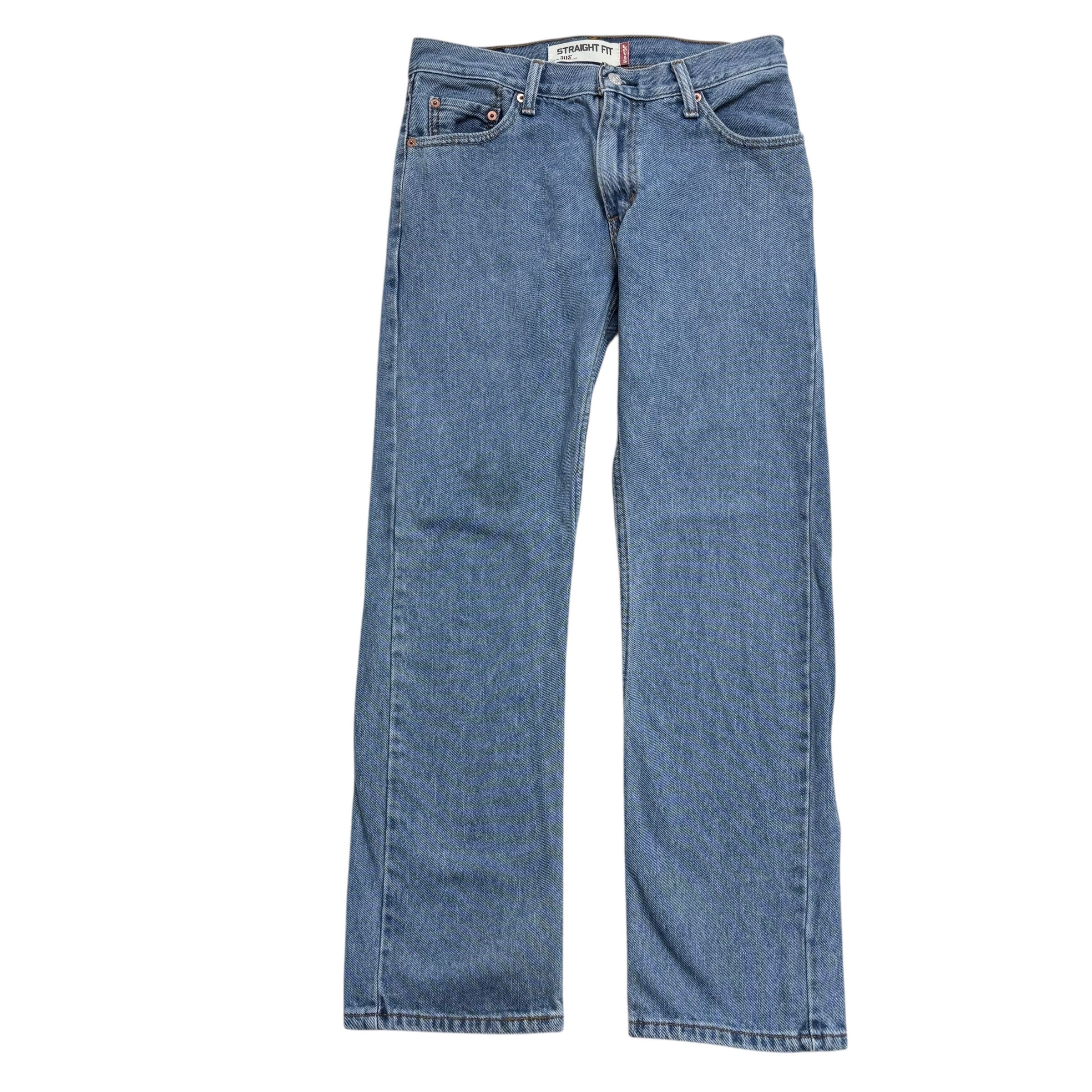 Levis 505 Jeans W30 L30 Mens Light Blue Regular Straight Fit Vintage Denim (F)