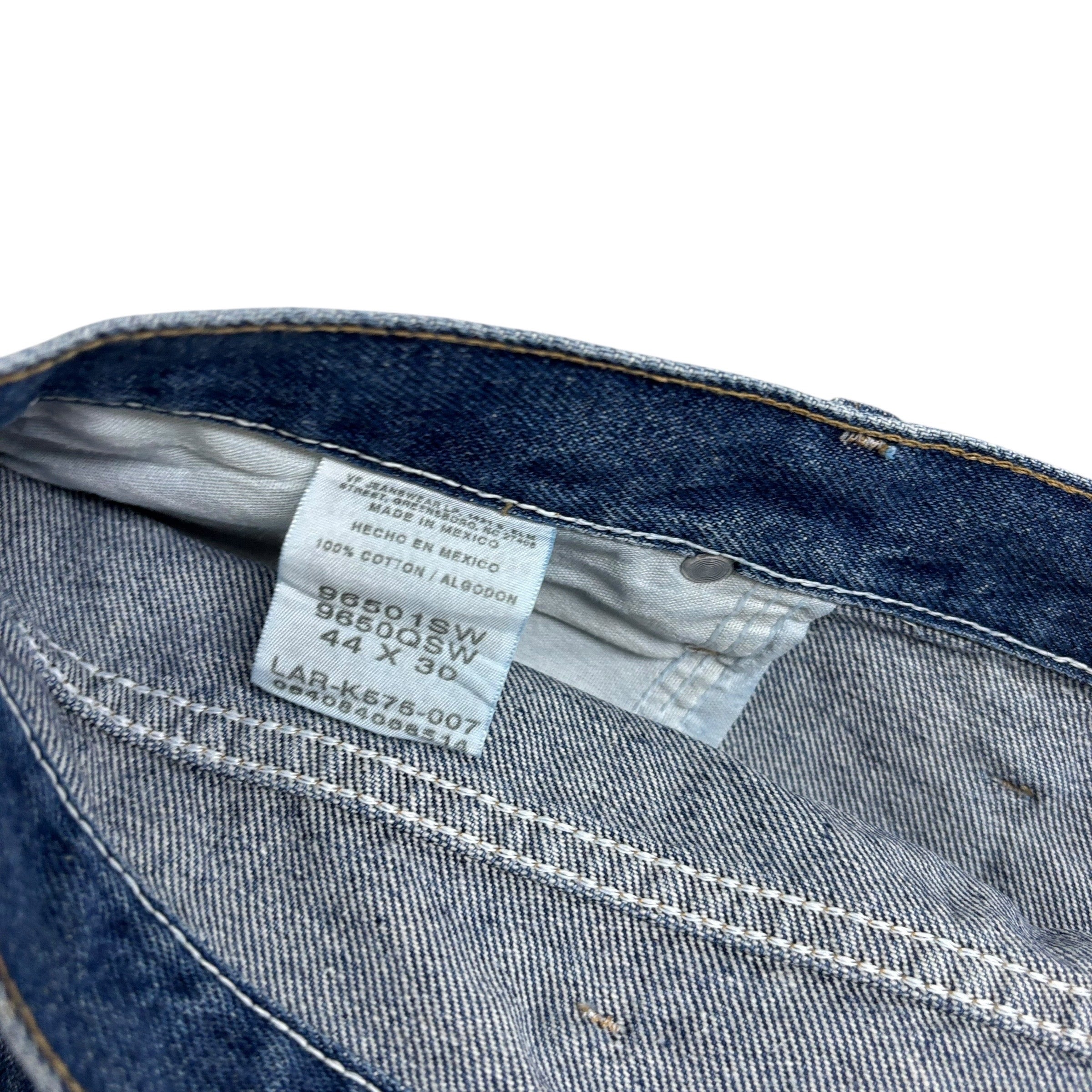 Wrangler Jeans W44 L30 Mens Mid Blue Regular Straight Fit Vintage Denim