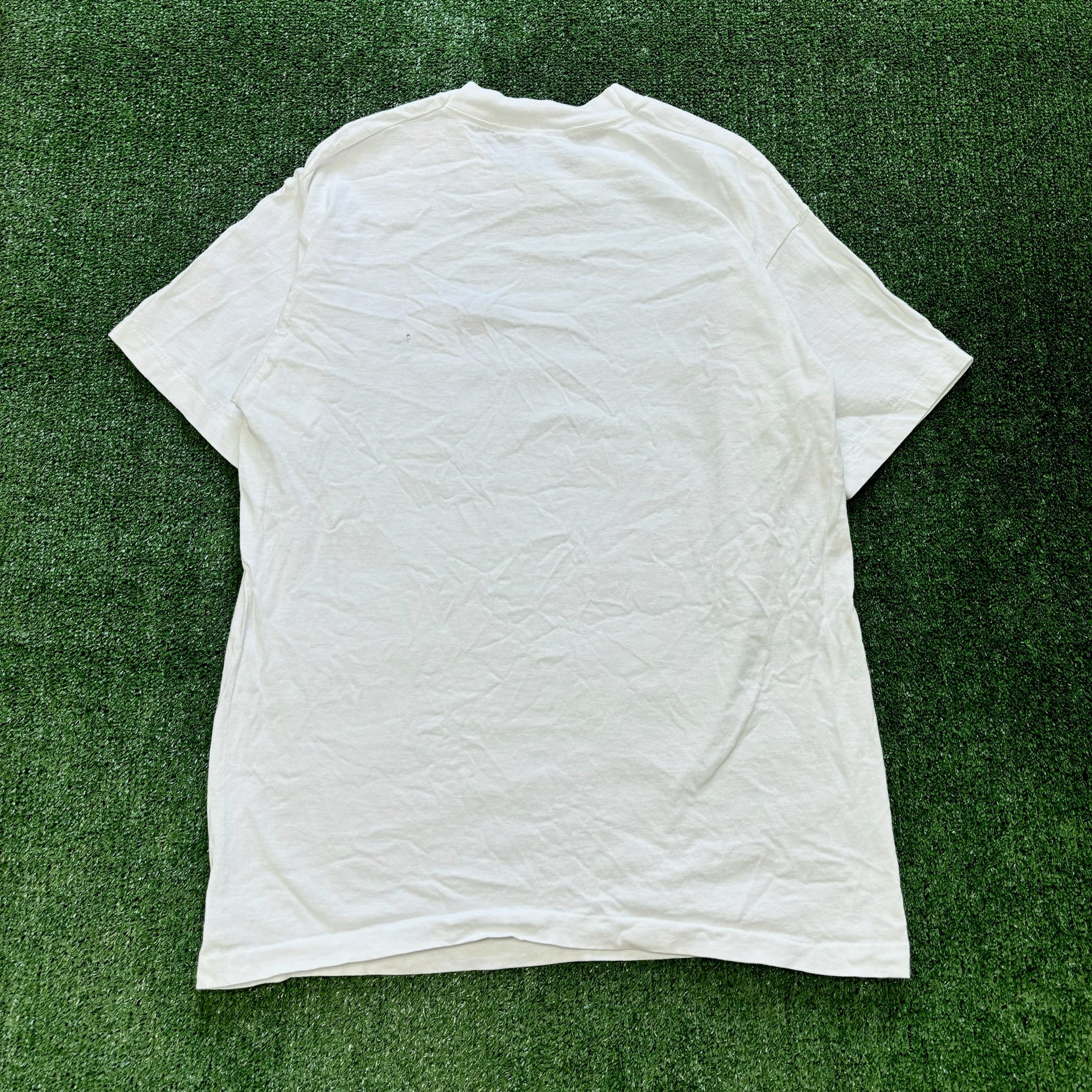 Vintage T Shirt Mens Medium White Single Stitch Graphic Print 90s USA