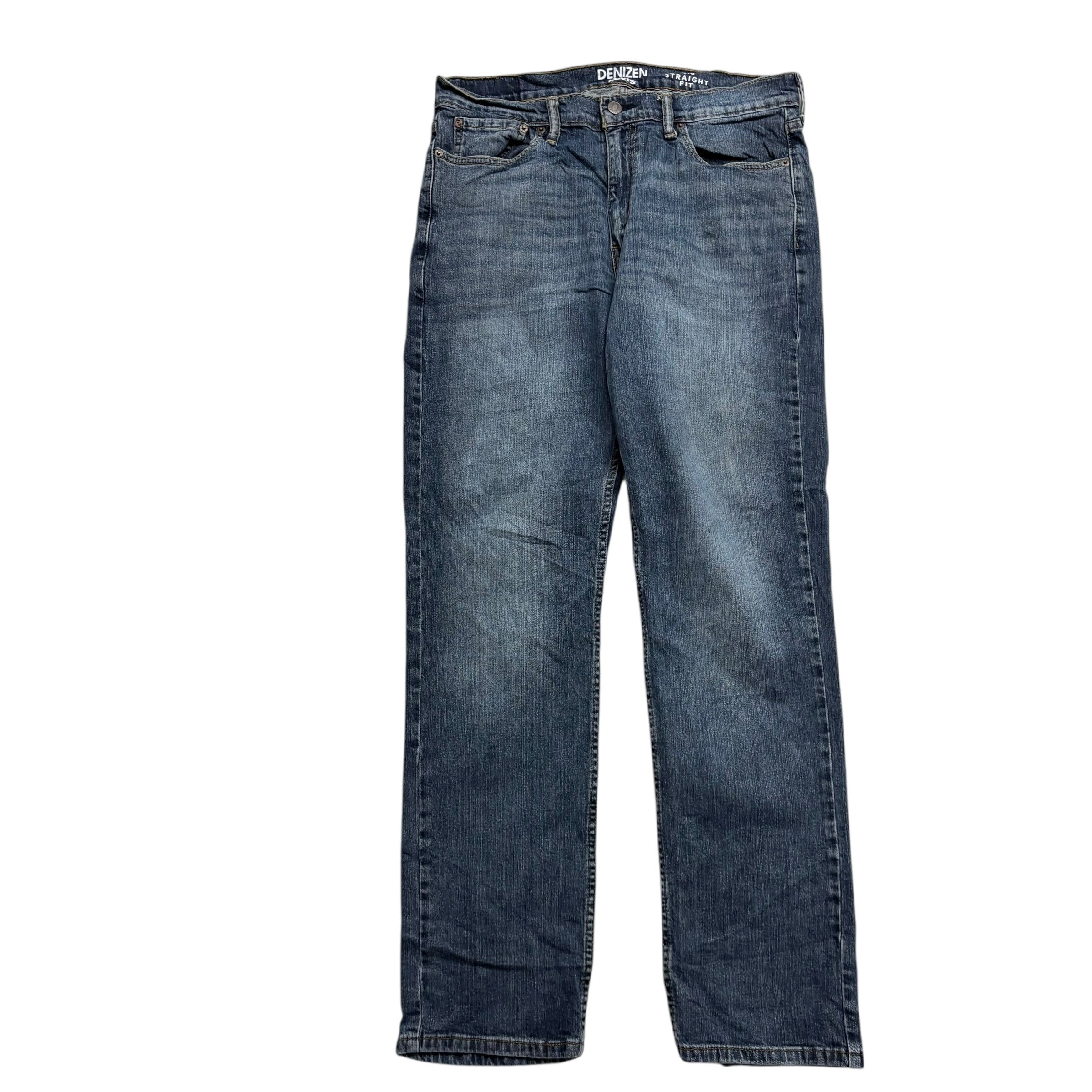 Levis Denizen Jeans W33 L32 Mens Mid Blue Regular Straight Fit Stretch Denim (E)