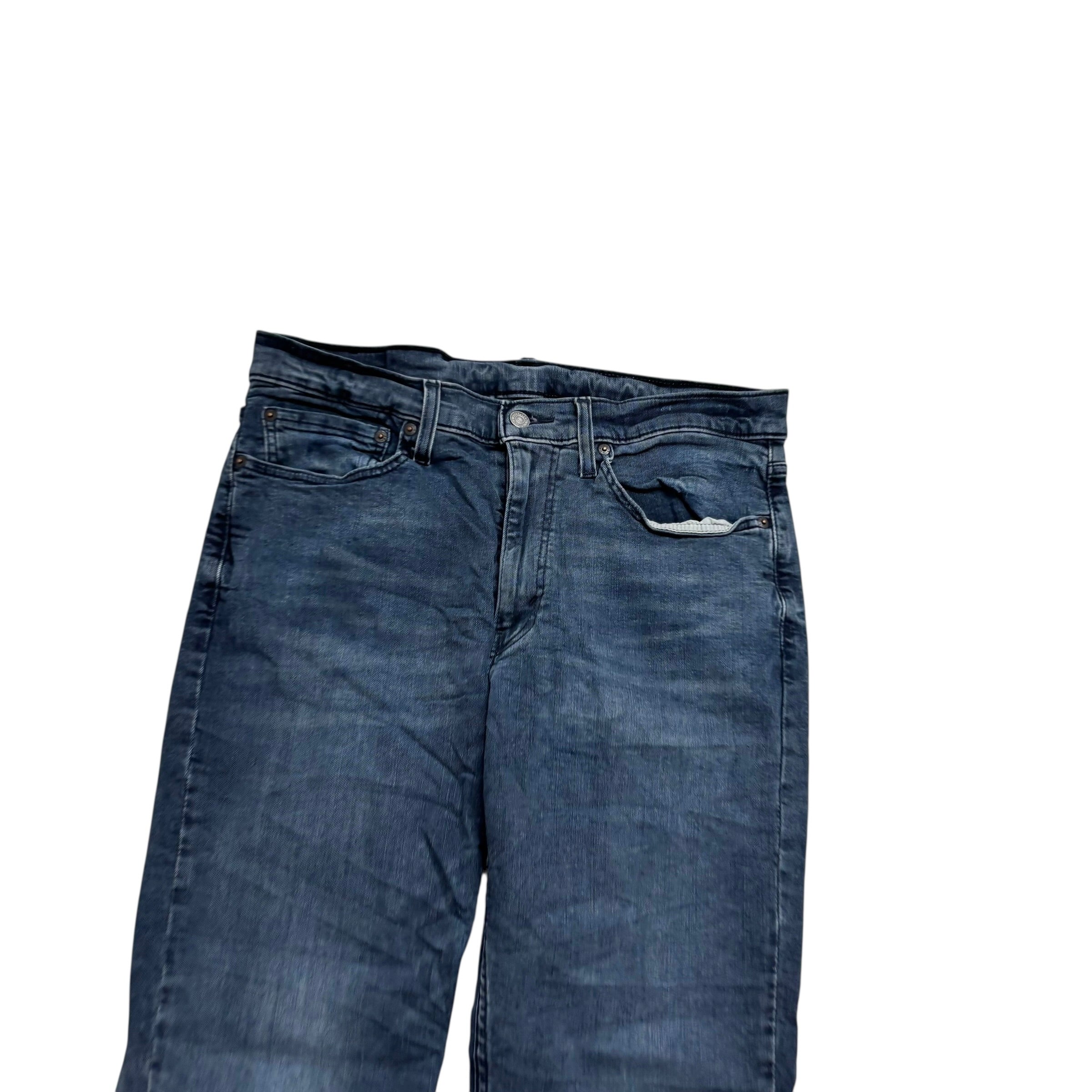 Levis 514 Jeans W34 L30 Mens Navy Blue Regular Straight Fit Stretch Denim