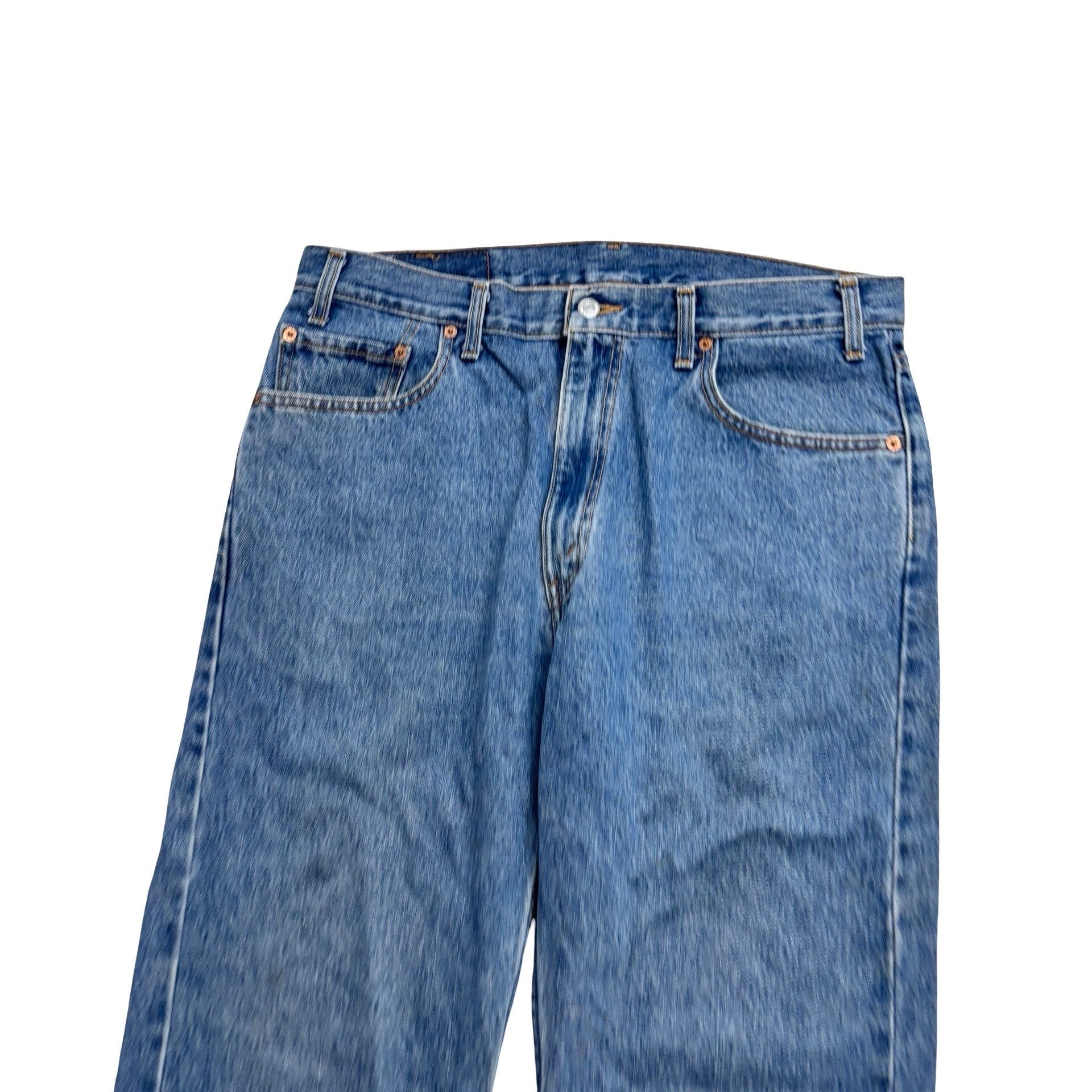 Levis 505 Jeans W36 L30 Mens Mid Blue Regular Straight Fit Vintage Denim