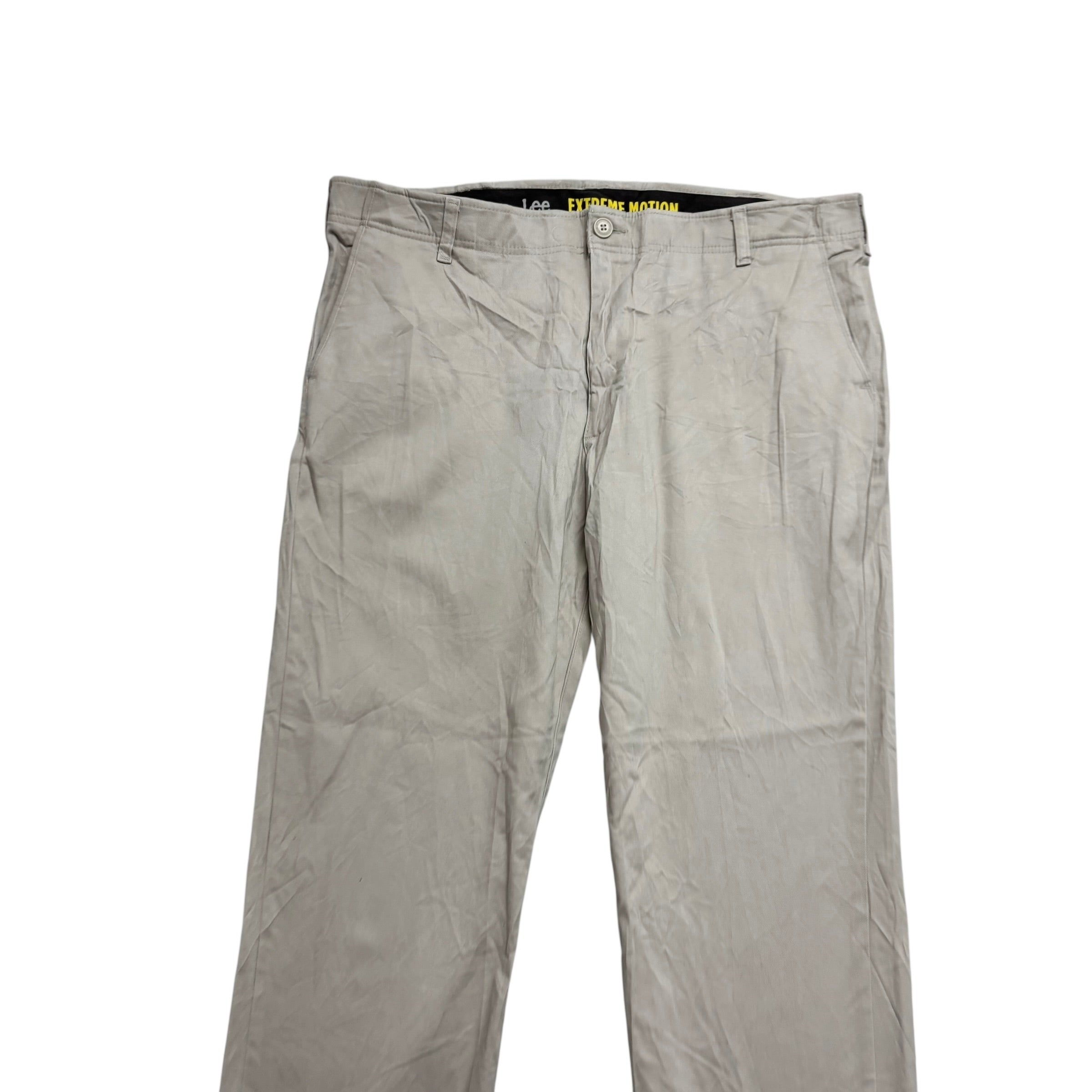 Lee Trousers W40 L30 Mens Cream Regular Tapered Fit Stretch Pants (E)