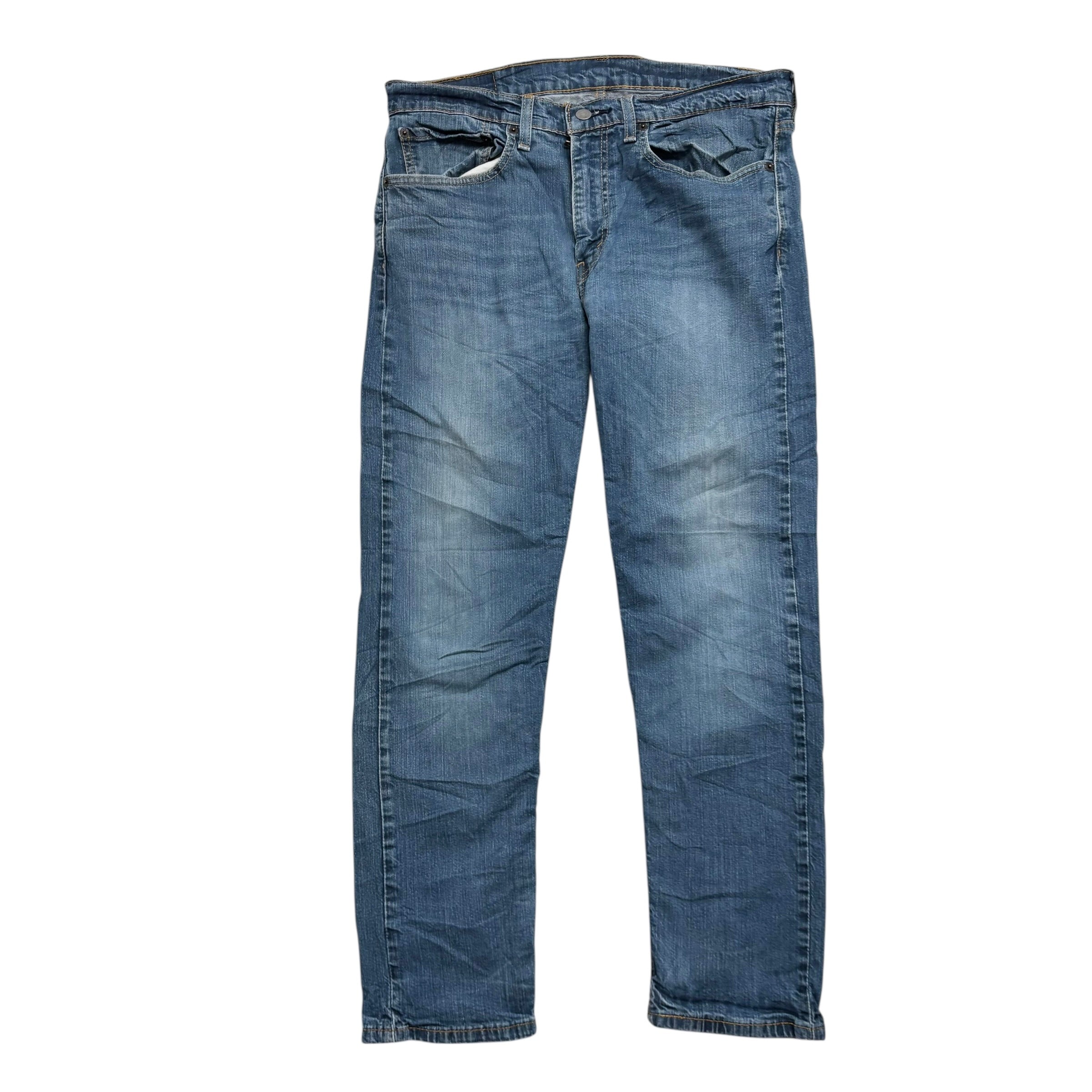 Levis 502 Jeans W34 L29 Mens Mid Blue Regular Tapered Fit Stretch Denim (E)