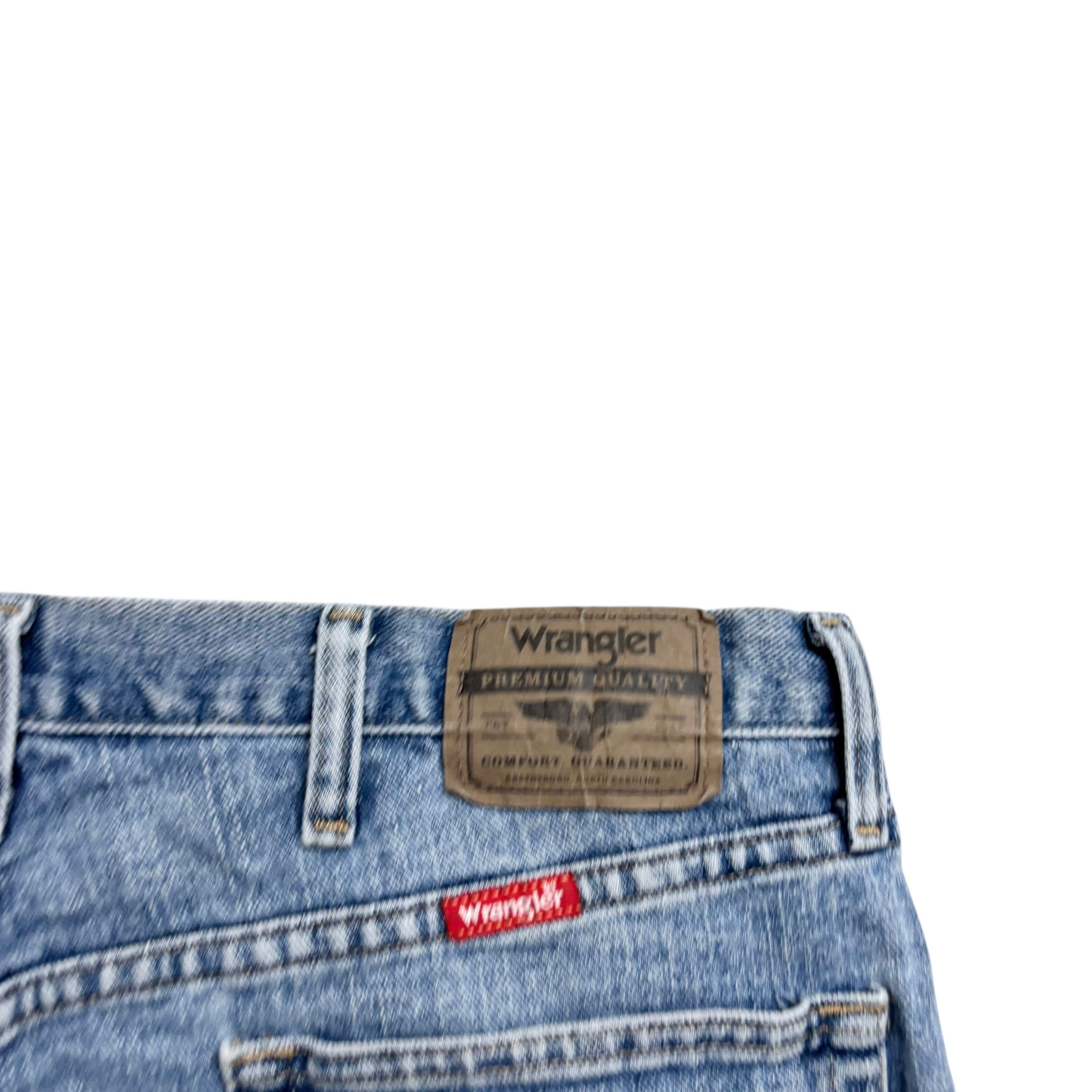 Wrangler Baggy Jorts W38 Mens Denim Shorts Mid Blue Relaxed Fit (E)