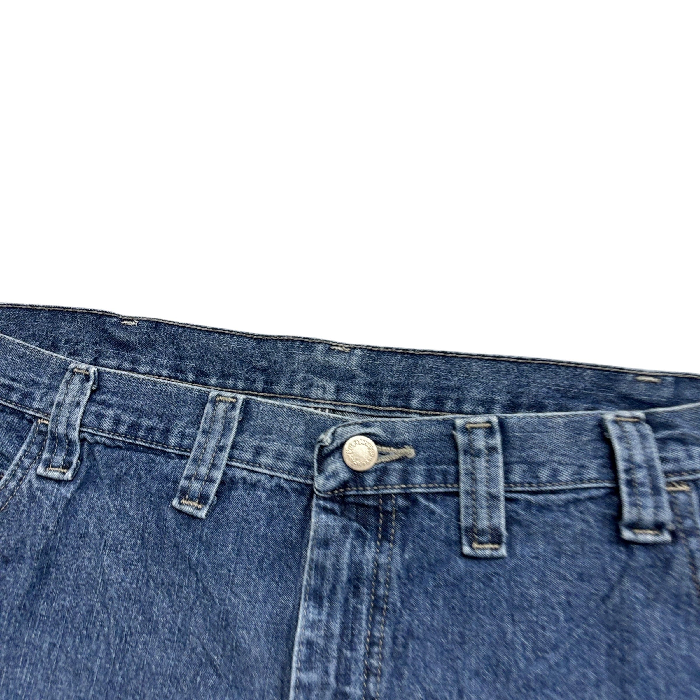 Wrangler Jorts W44 Mens Mid Blue Denim Shorts Baggy Relaxed Carpenter