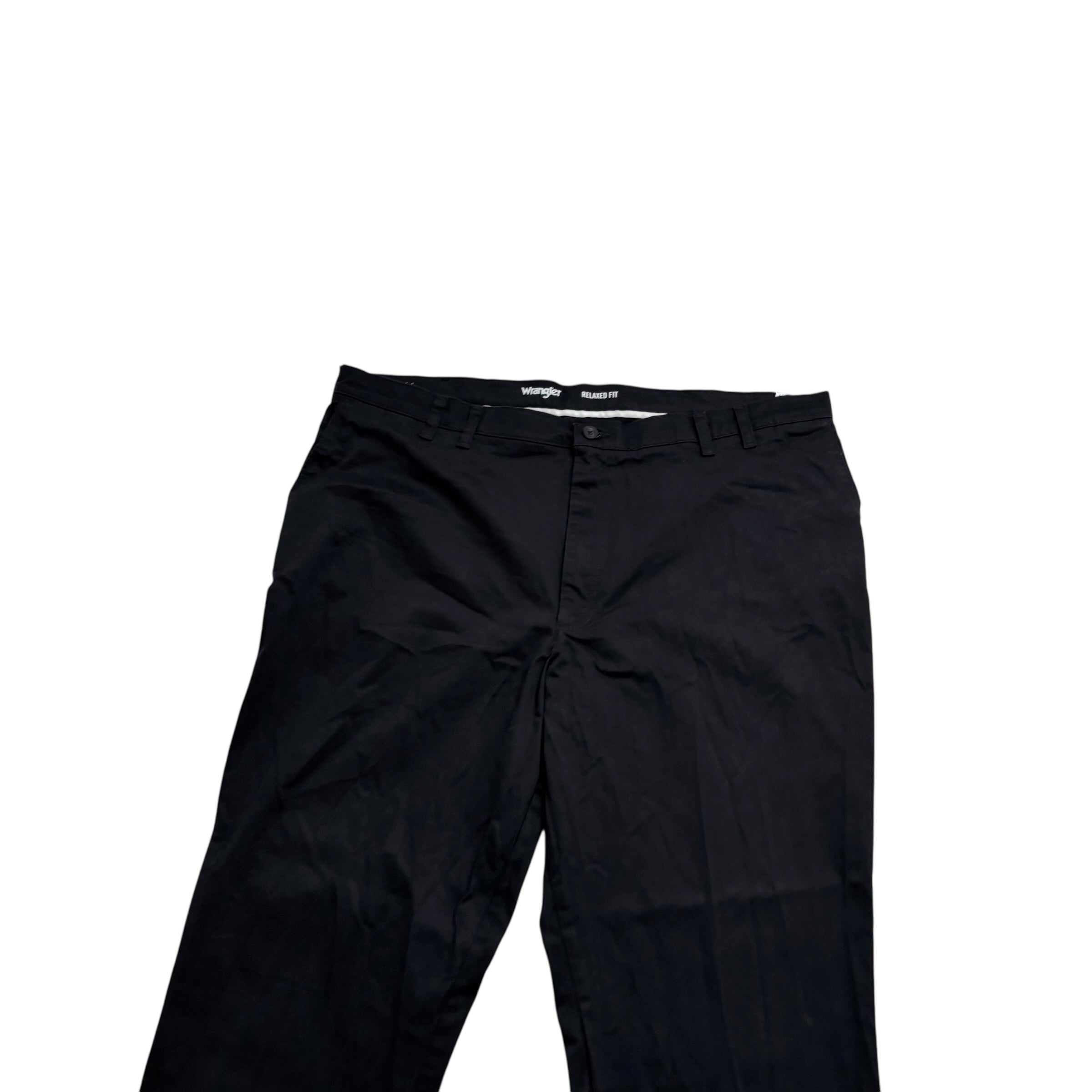 Wrangler Trousers W44 L30 Mens Black Relaxed Straight Fit Pants (E)