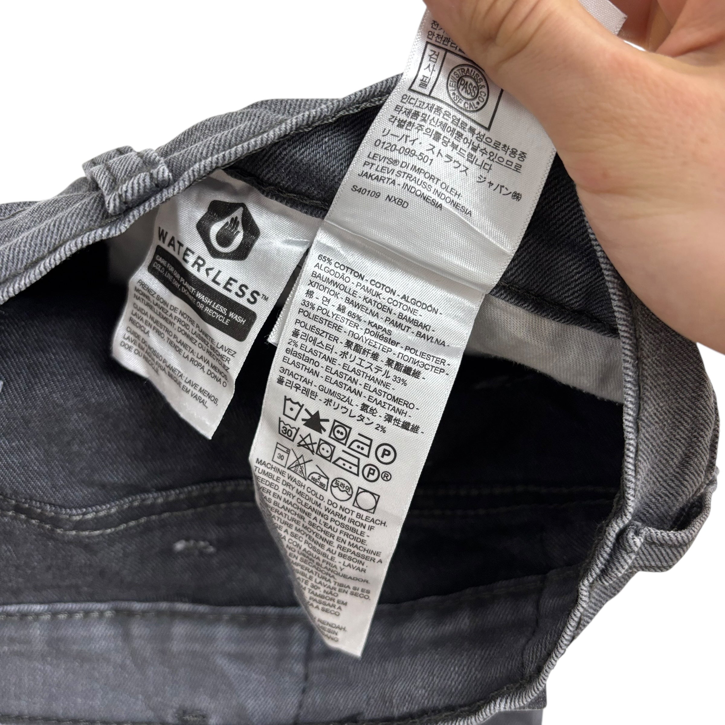 Levis 541 Jeans W46 L29 Mens Grey Athletic Tapered Fit Stretch Denim