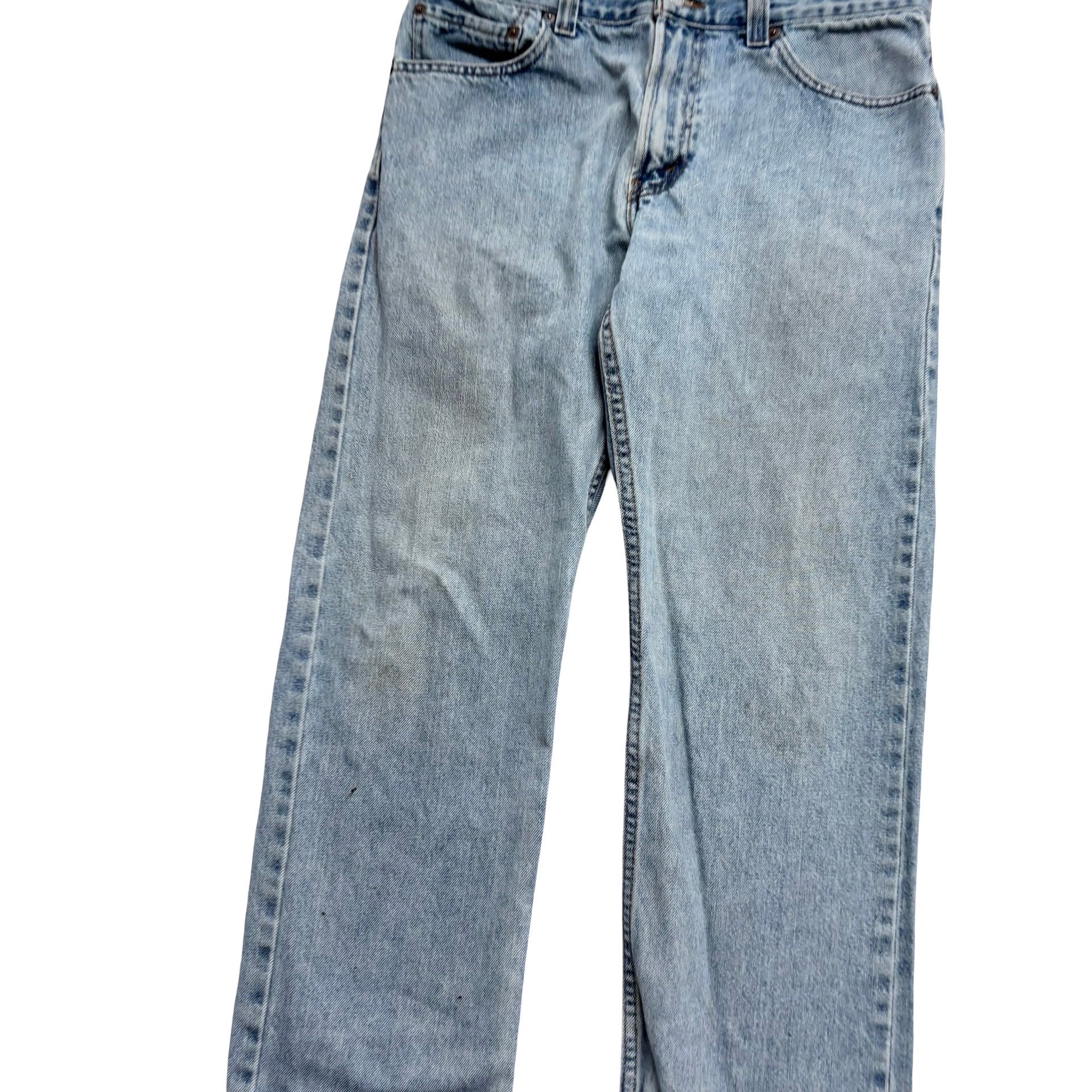 Levis 505 Jeans W34 L30 Mens Light Blue Regular Straight Fit Vintage Denim (F)