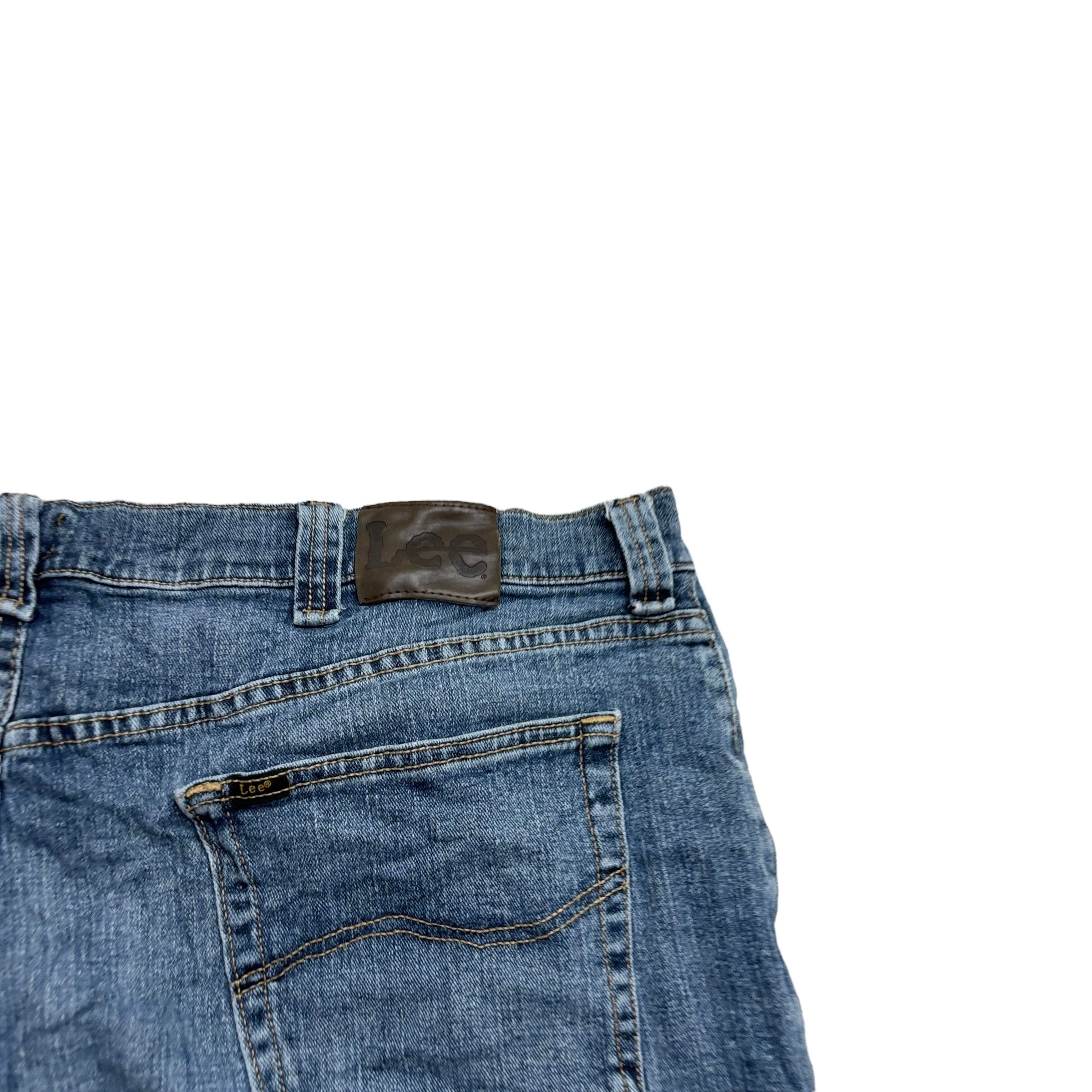 Lee Jeans W44 L31 Mens Mid Blue Regular Straight Fit Stretch Denim (E)