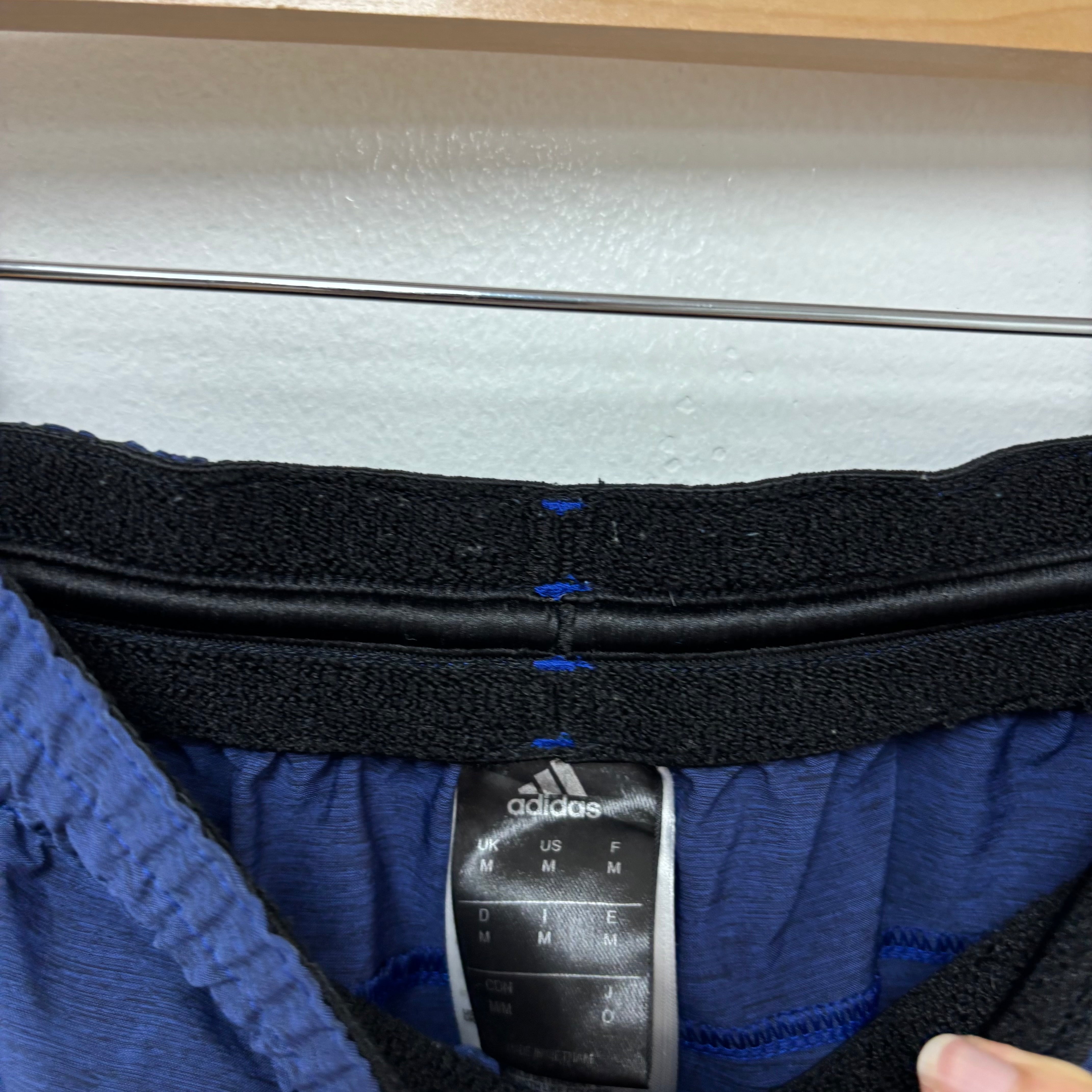Adidas Shorts Mens Medium Navy Blue Sports Running Gym Athletic Pockets (E)