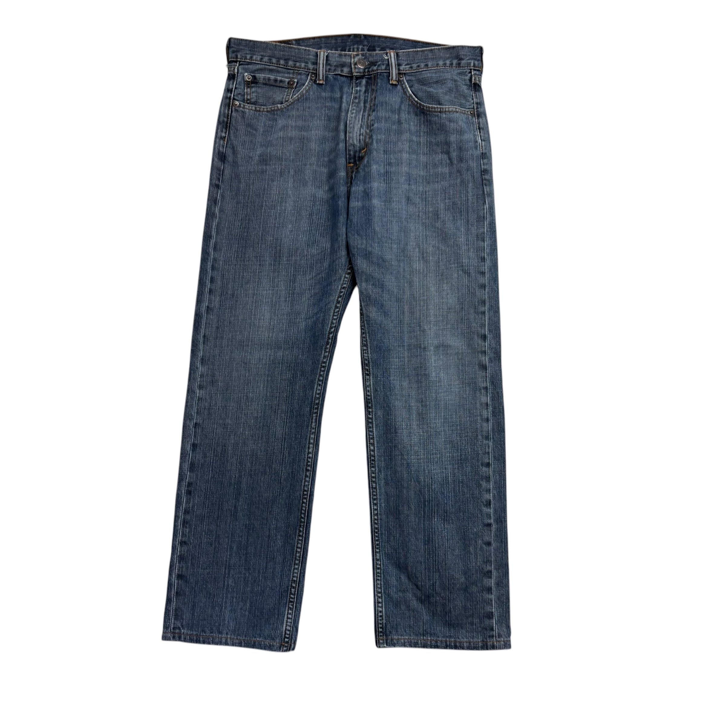Levis 505 Jeans W33 L28 Mens Mid Blue Regular Straight Fit Denim (E)