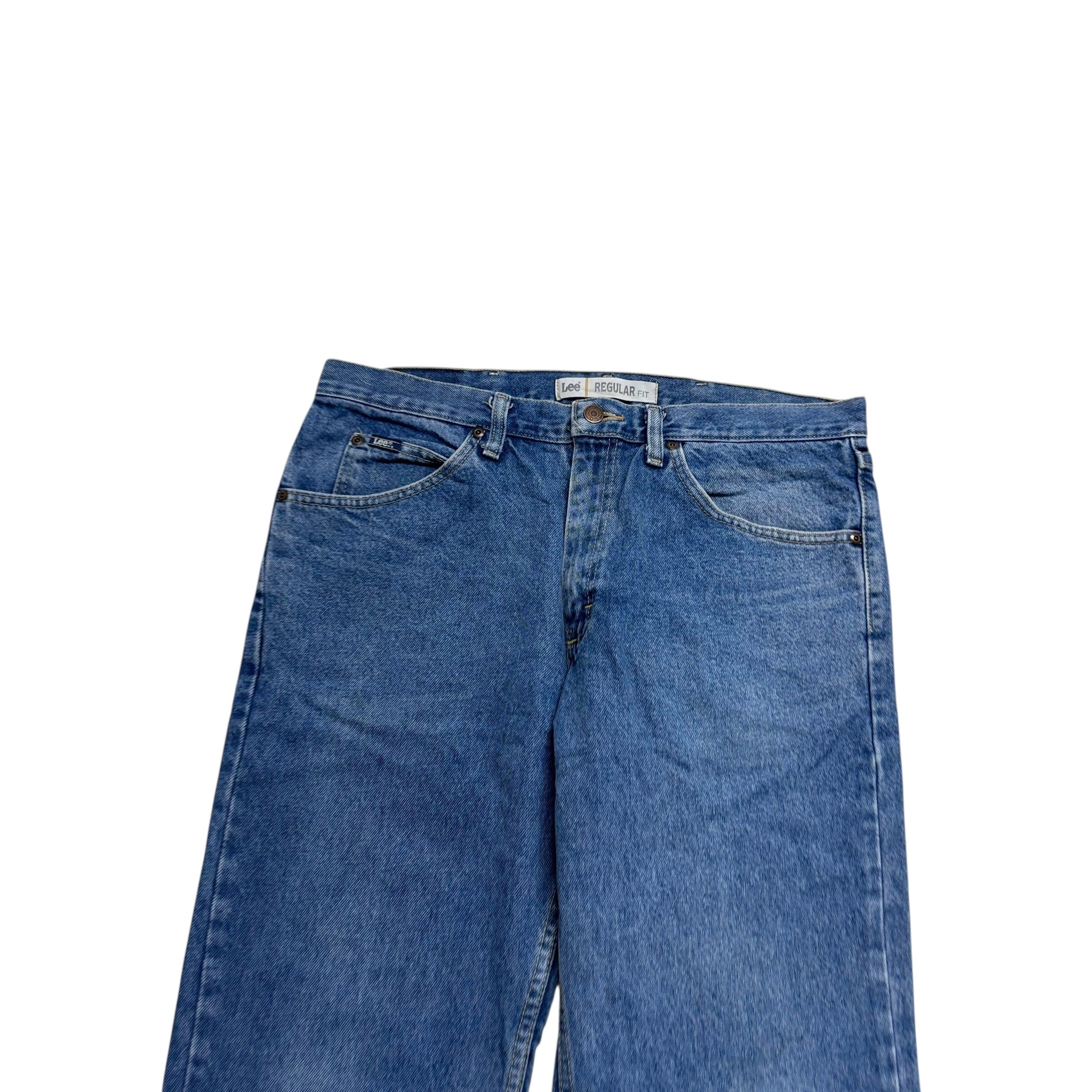 Lee Jeans W35 L27 Mens Mid Blue Regular Straight Fit Vintage Denim