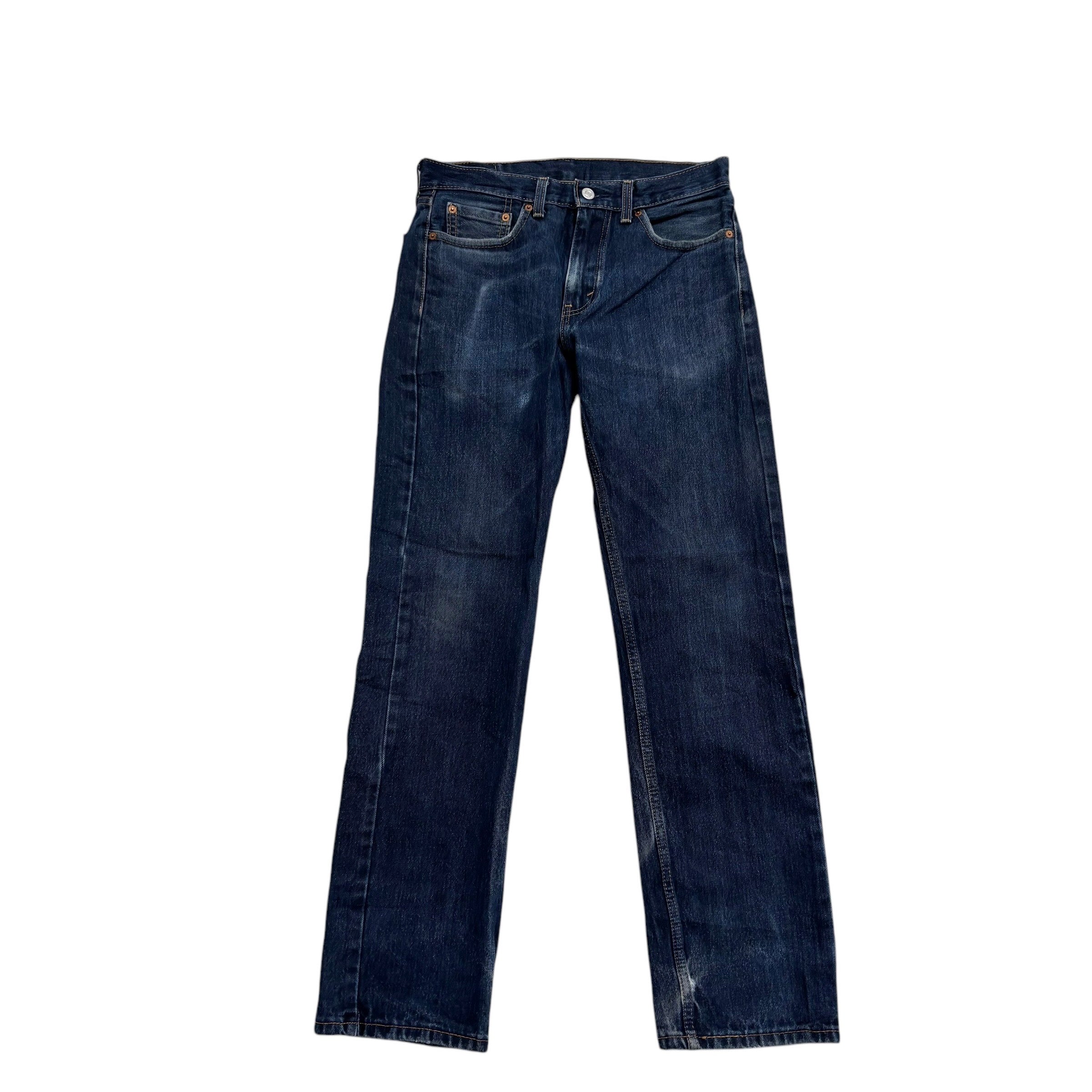 Levis 505 Jeans W30 L32 Mens Dark Blue Regular Straight Fit Denim