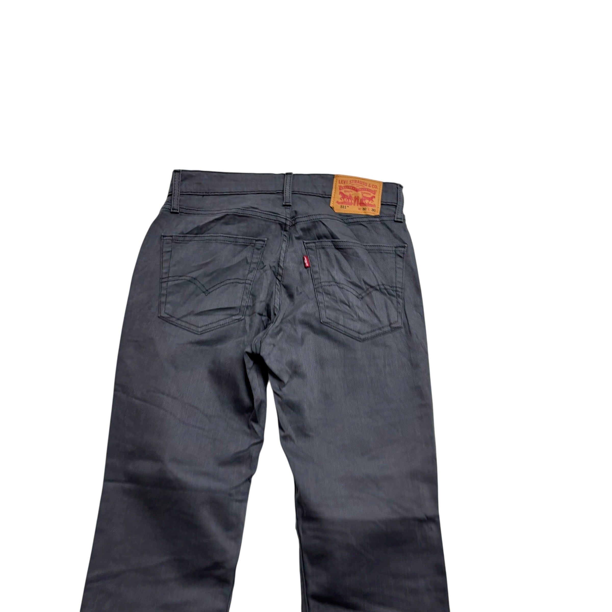 Levis 511 Jeans W30 L30 Mens Grey Slim Fit Stretch Denim (E)