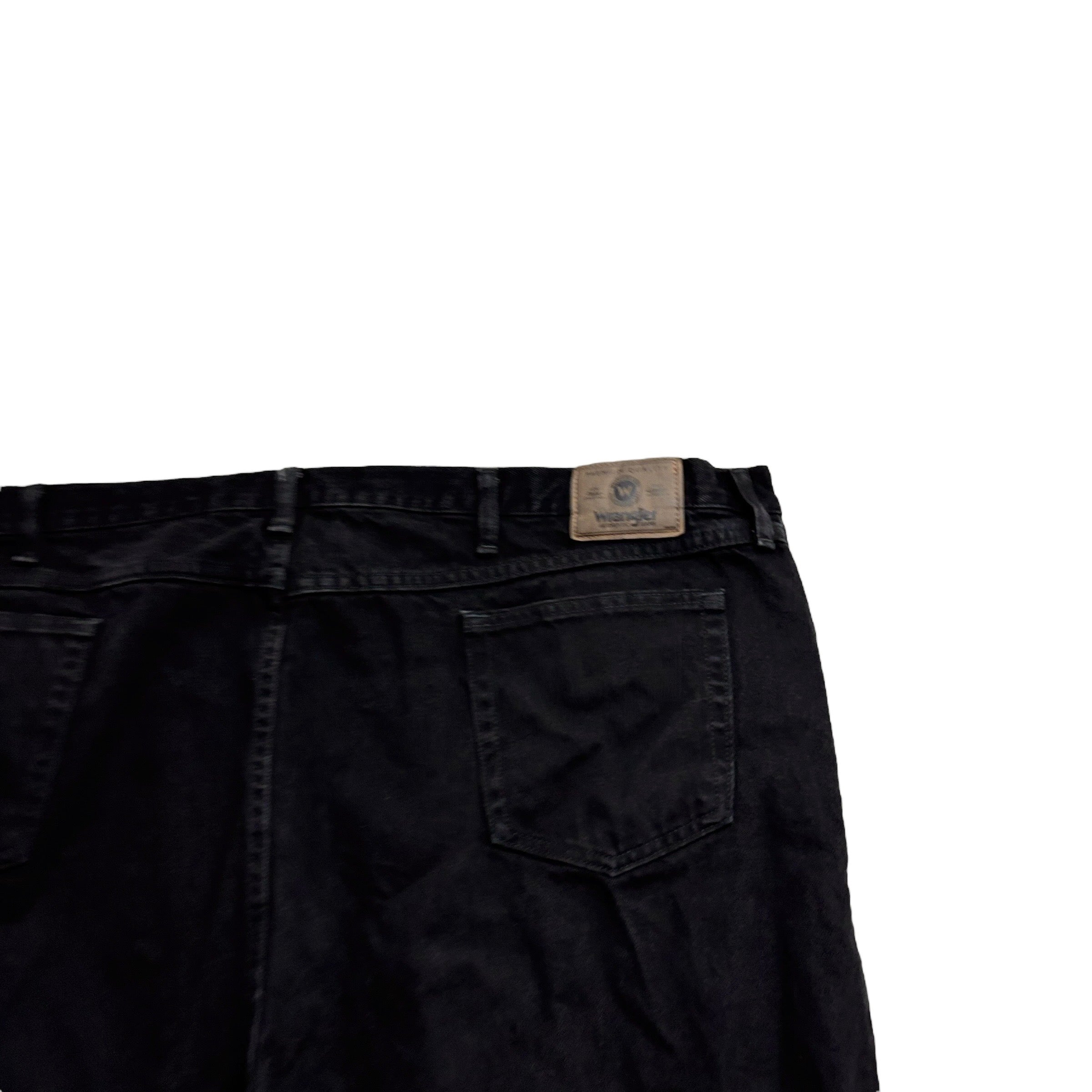 Wrangler Jeans W50 L30 Mens Black Relaxed Straight Fit Denim (E)