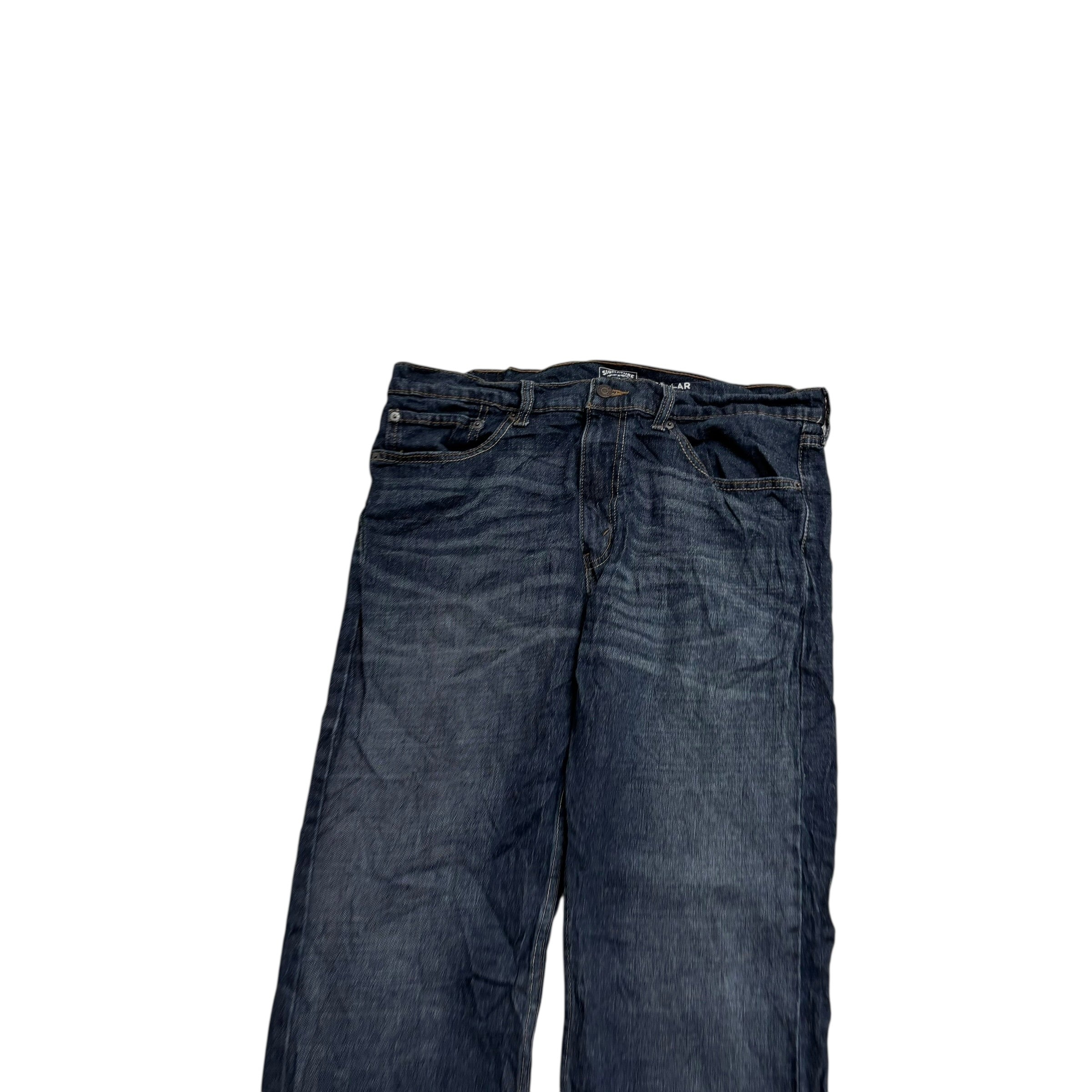 Levis Signature Jeans W36 L34 Mens Dark Blue Regular Straight Fit Stretch (E)
