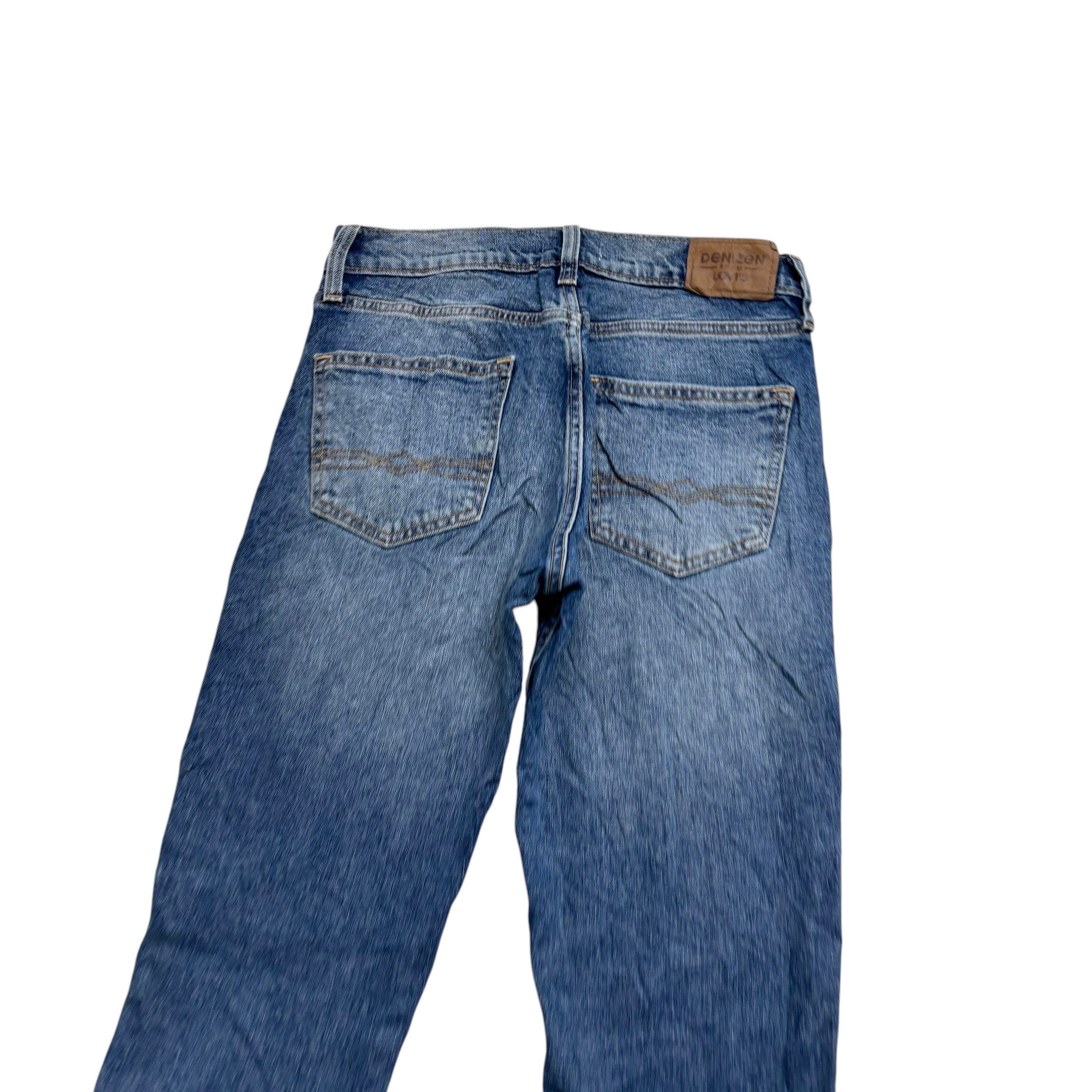 Levis Denizen Jeans W28 L30 Mens Mid Blue Slim Fit Stretch Denim (E)