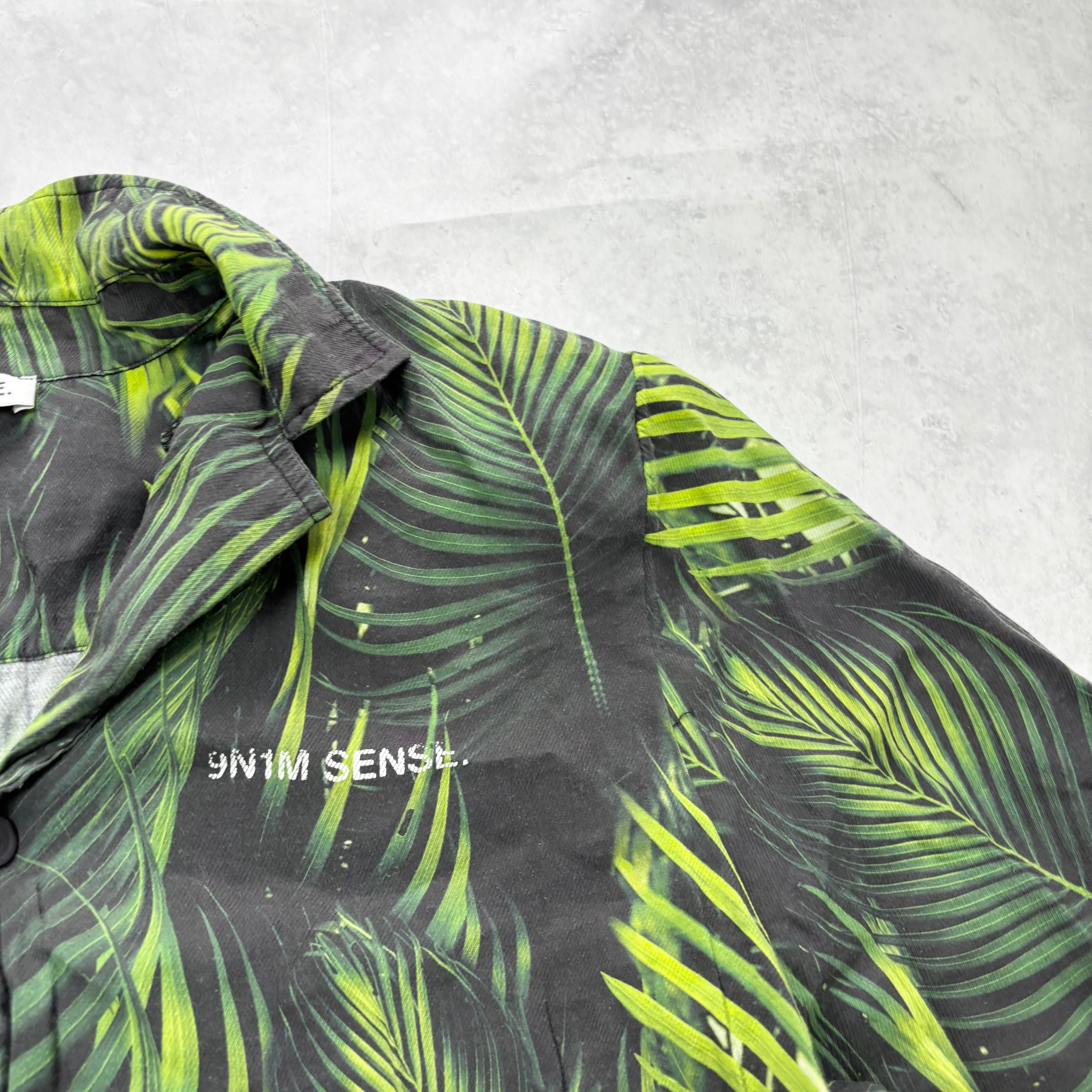 Hawaiian Shirt Mens Large Green Floral Aloha Short Sleeve Cotton