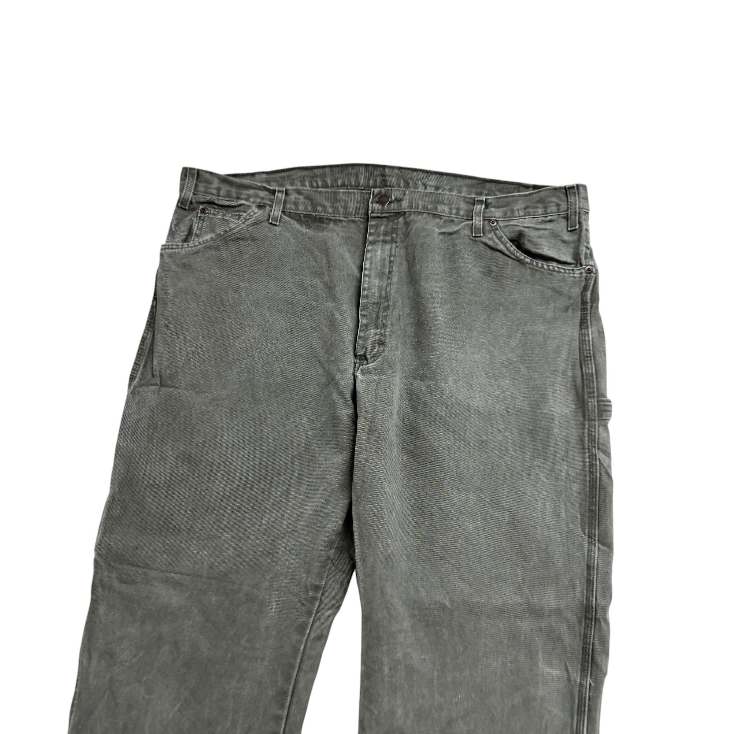 Dickies Carpenter Pants W42 L30 Mens Green Relaxed Straight Trousers Jeans