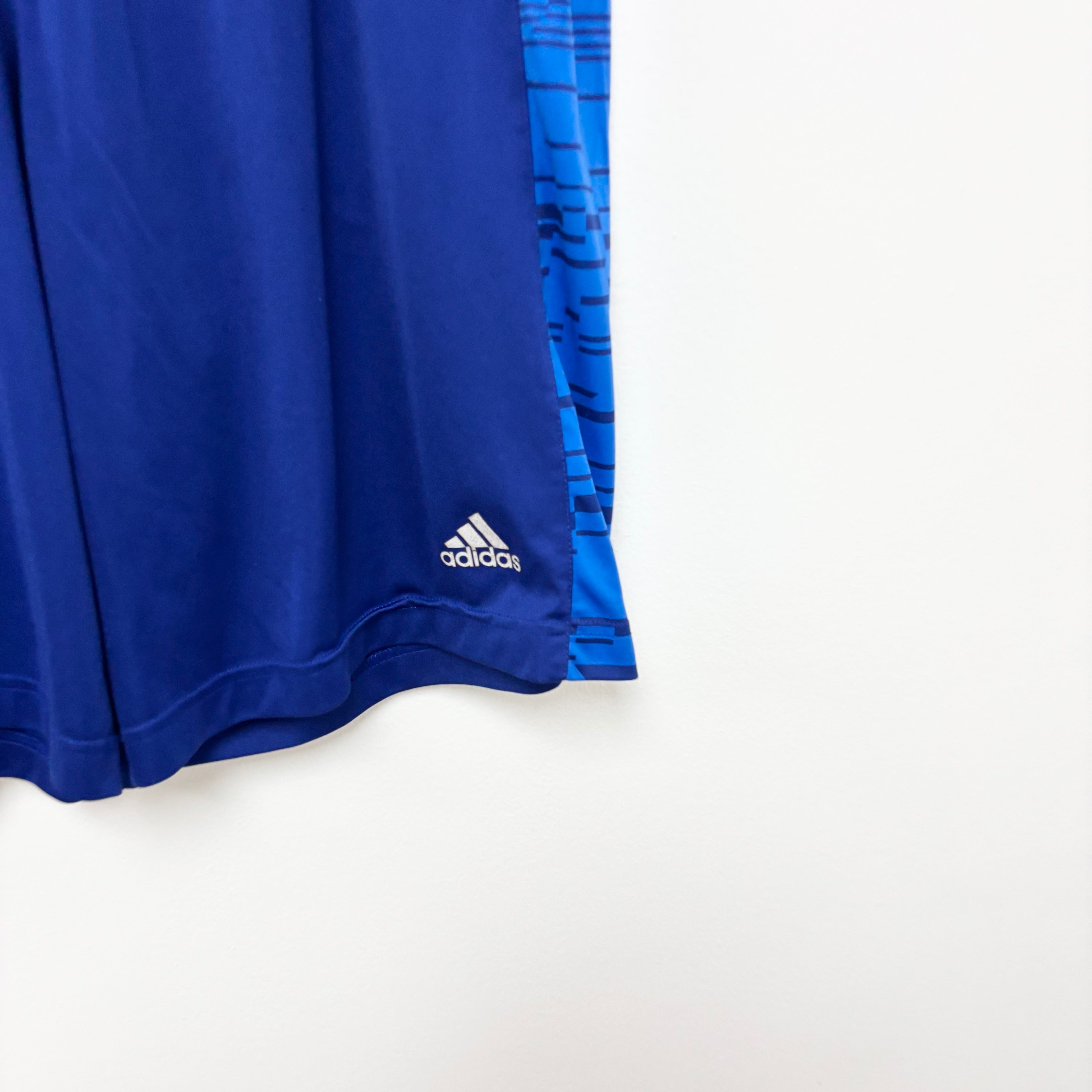 Adidas Shorts Mens Large Blue Sports Running Gym Athletic Pockets (E)