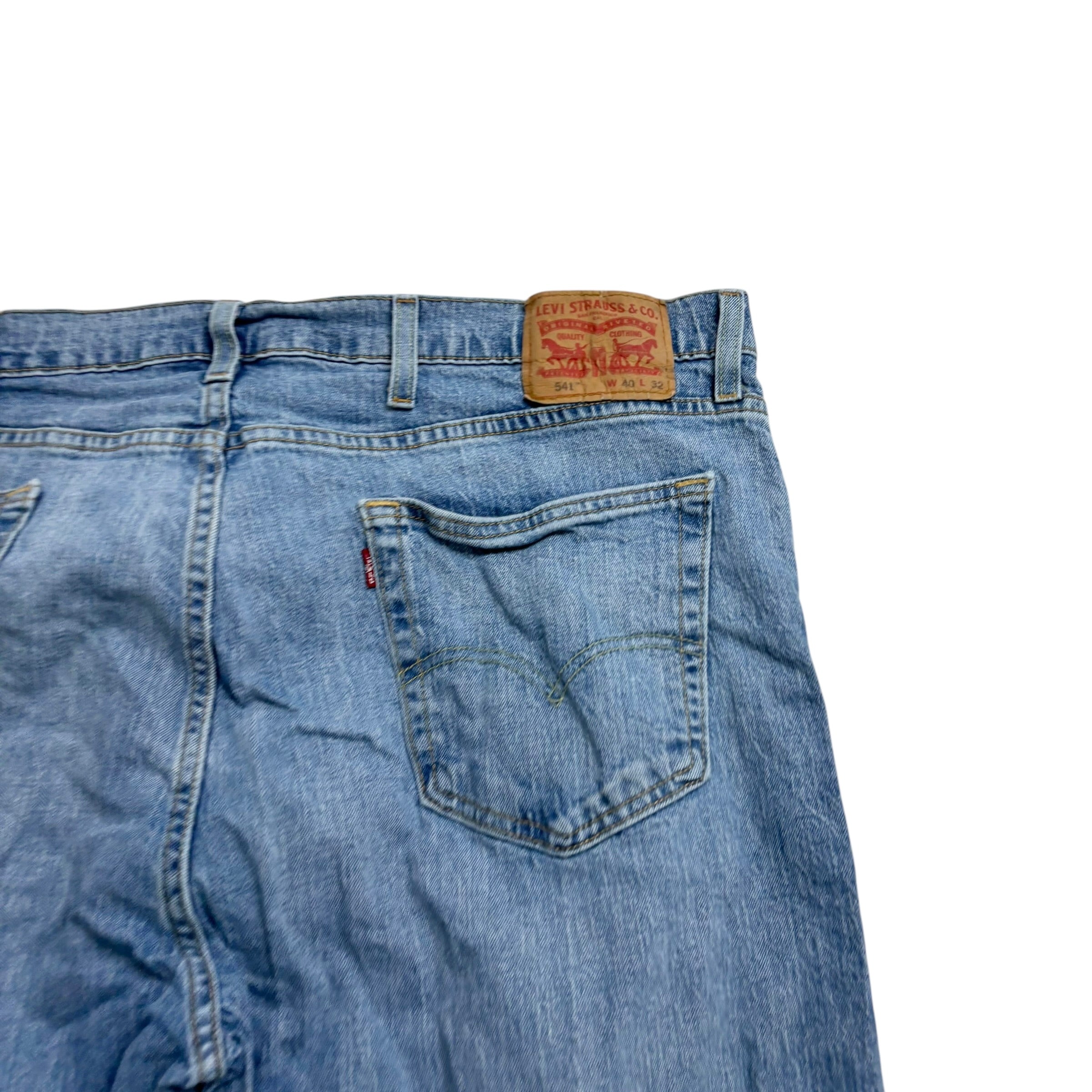 Levis 541 Jeans W40 L32 Mens Light Blue Athletic Taper Fit Stretch Denim