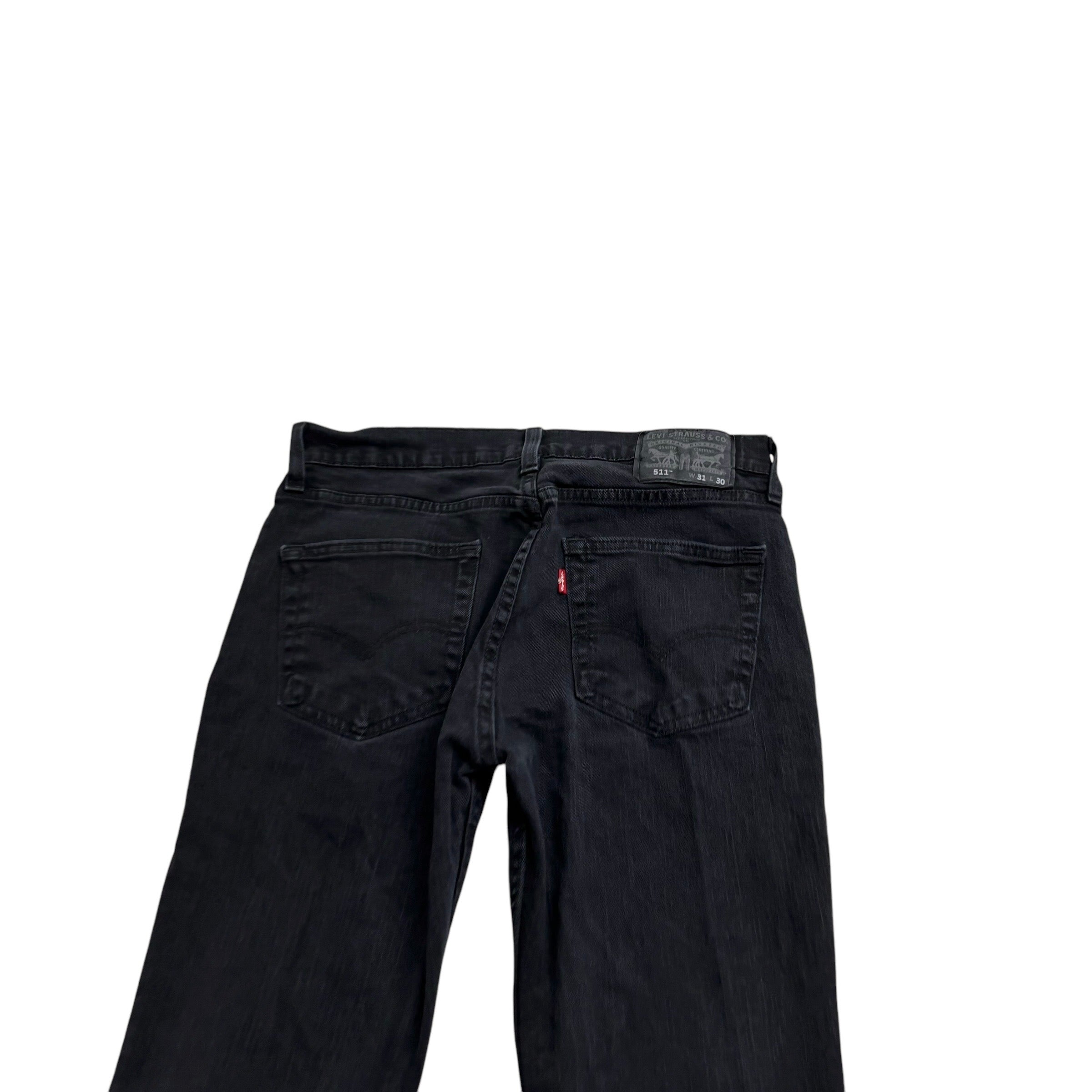 Levis 511 Jeans W31 L30 Mens Black Slim Fit Stretch Denim (E)