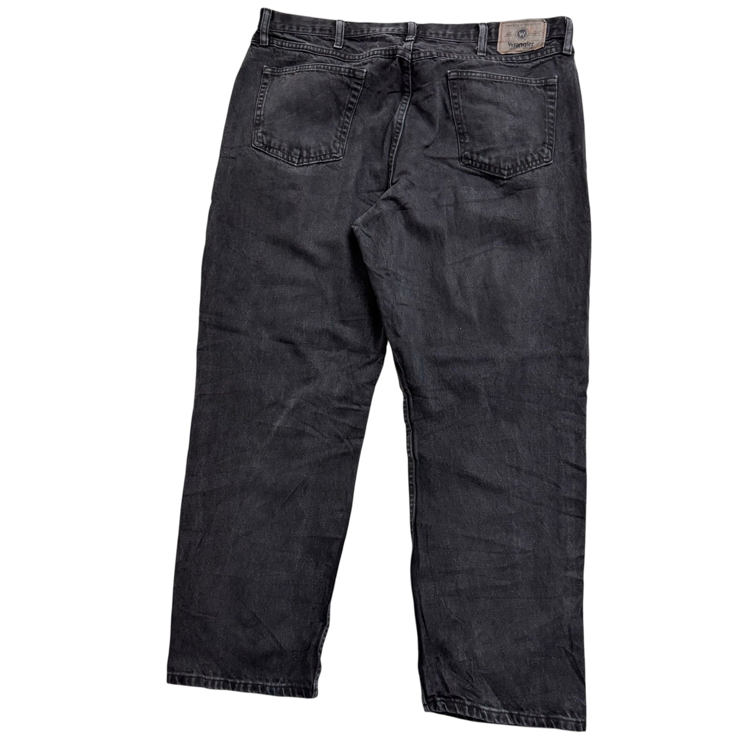 Wrangler Jeans W38 L30 Mens Black Relaxed Straight Fit Denim