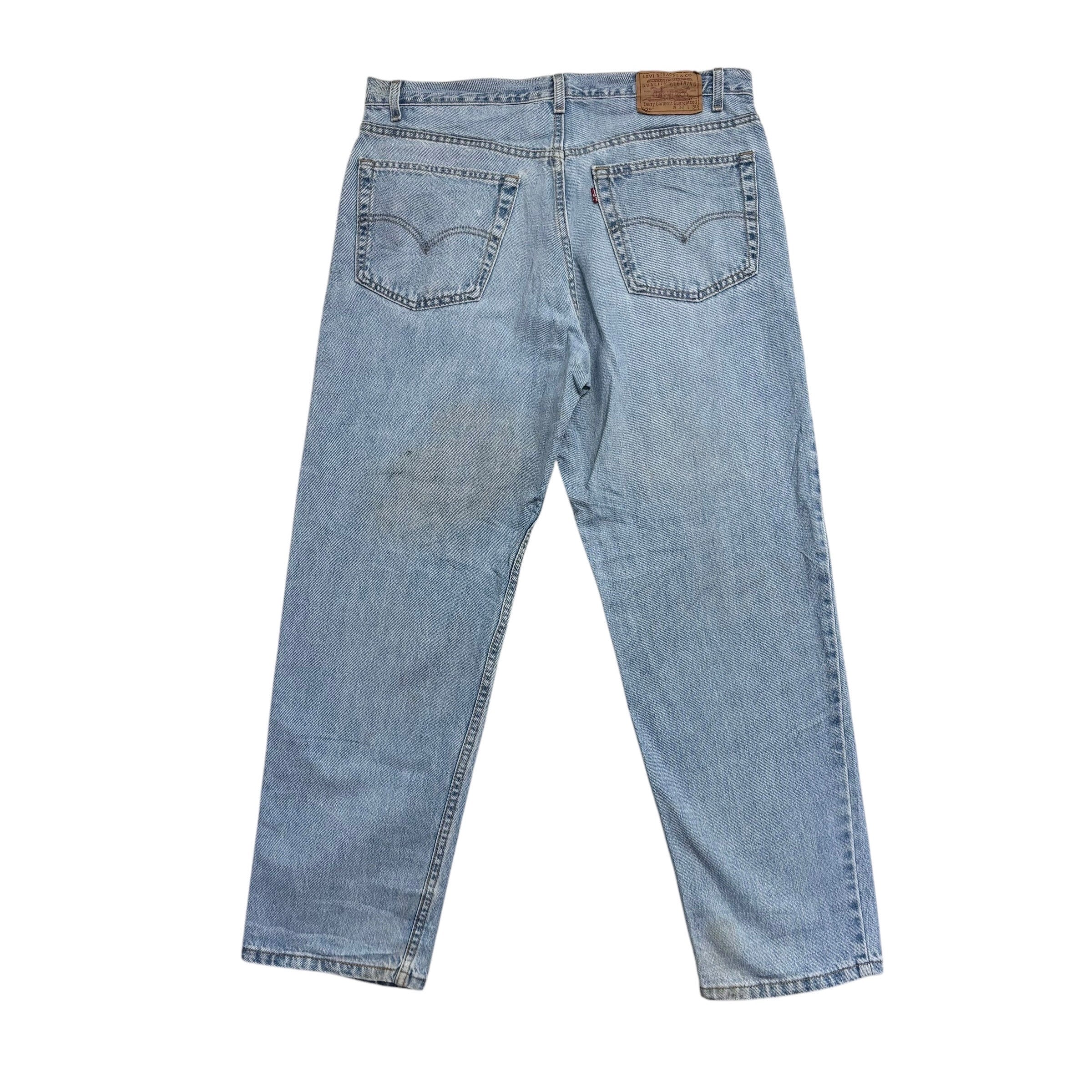 Levis 550 Jeans W38 L30 Mens Light Blue Relaxed Straight Made In USA Vintage