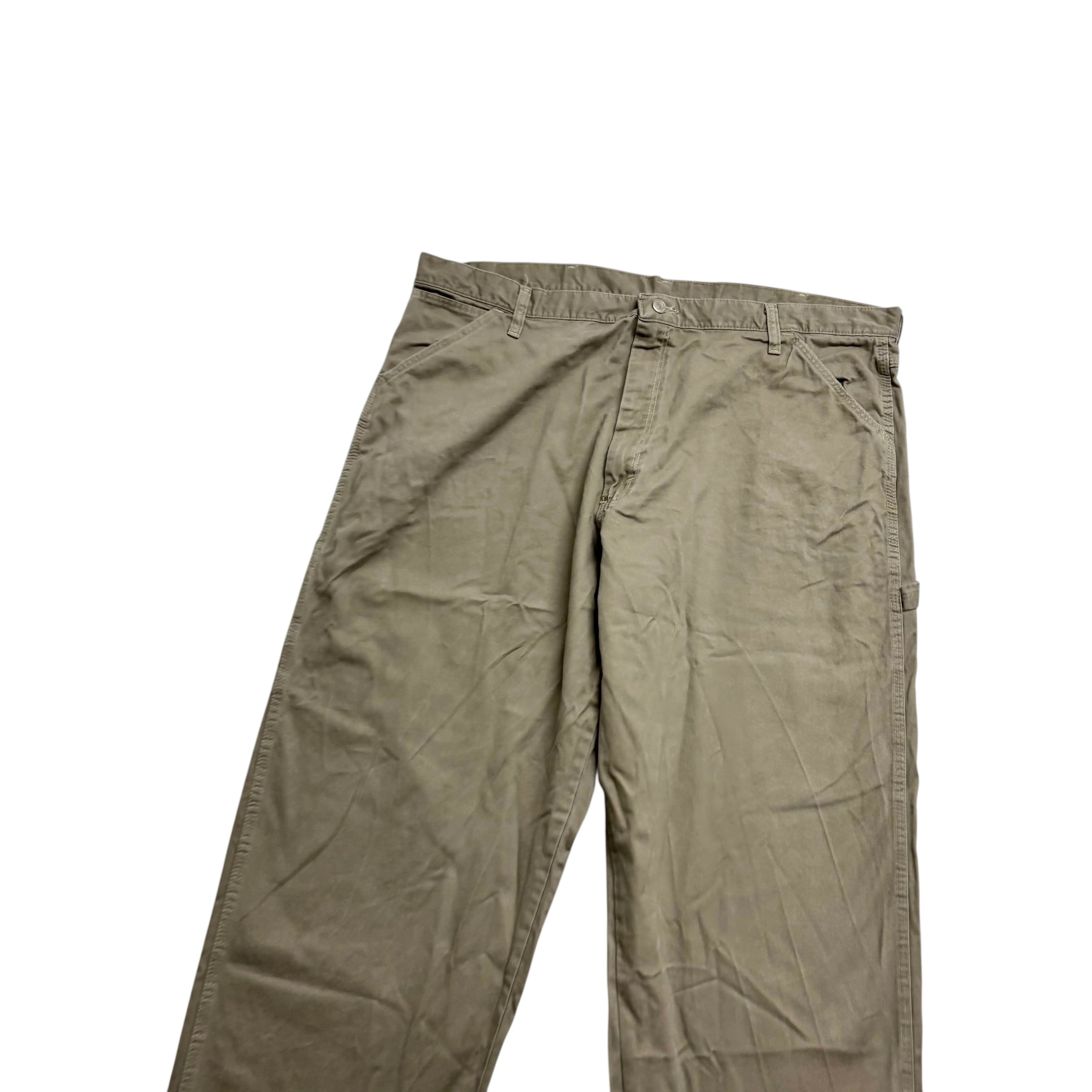 Wrangler Carpenter Trousers W42 L32 Mens Beige Relaxed Baggy Fit Pants (E)