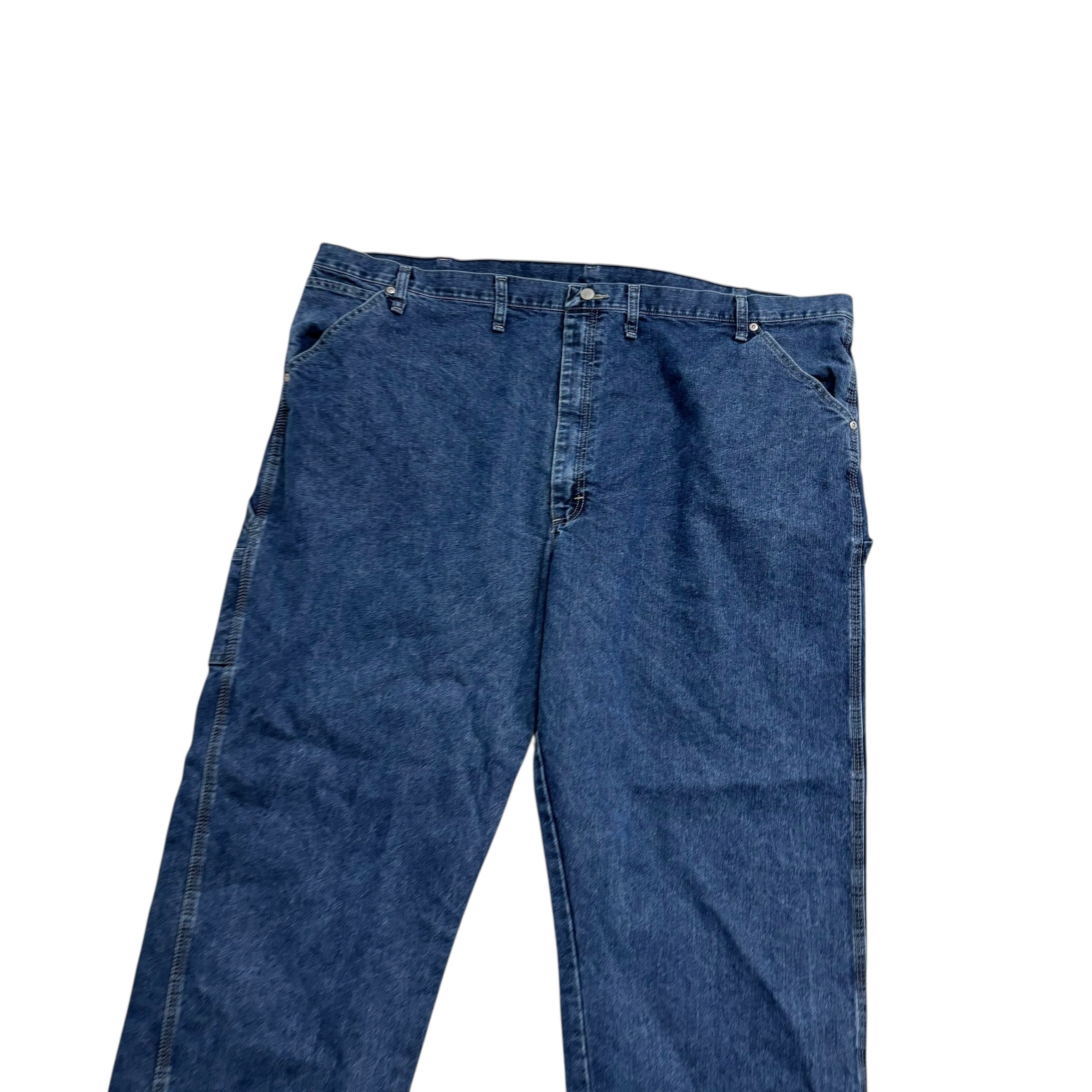 Wrangler Carpenter Jeans W50 L32 Mens Mid Blue Relaxed Straight Fit Denim (E)