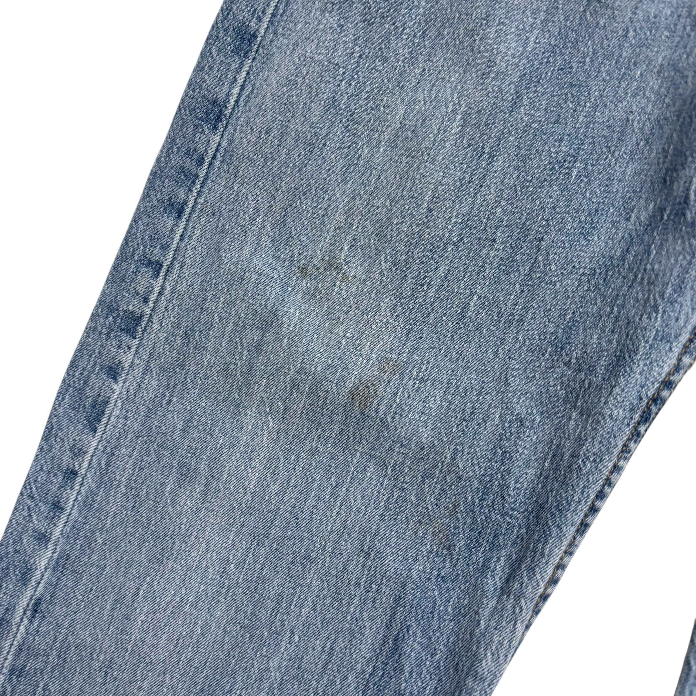 Levis 505 Jeans W34 L34 Mens Light Blue Regular Straight Fit Stretch Denim (F)