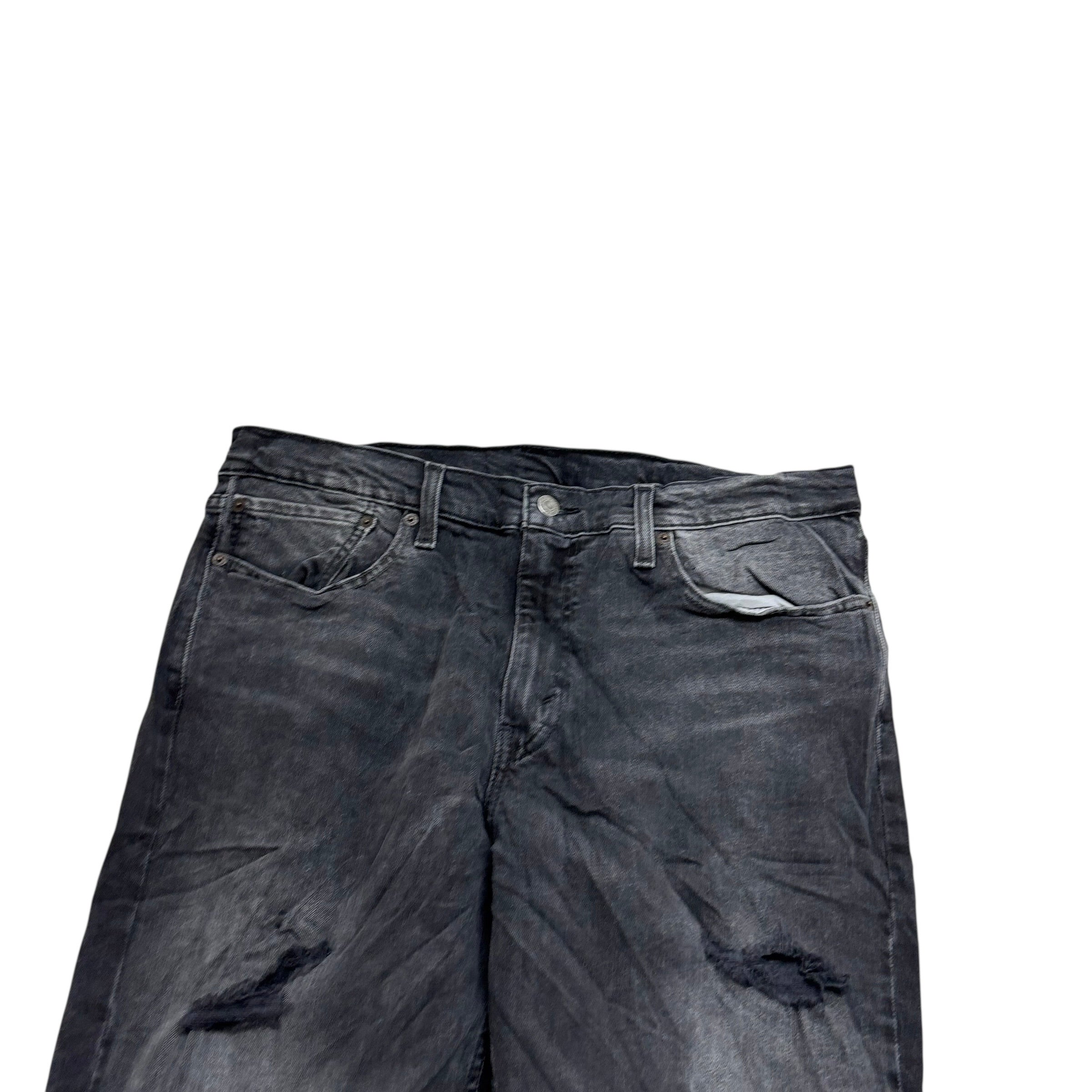 Levis 511 Jeans W36 L34 Mens Black Slim Fit Stretch Distressed Denim