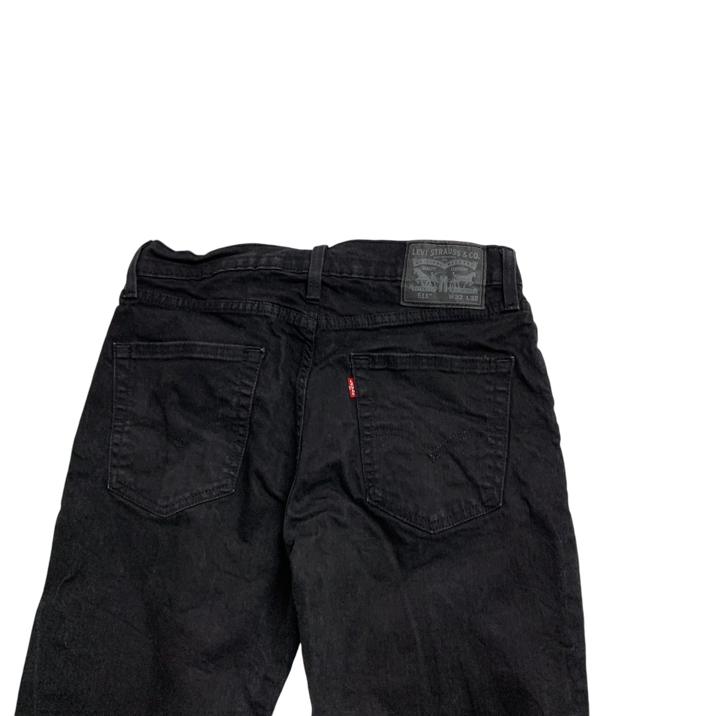 Levis 511 Jeans W31 L30 Mens Black Slim Fit Stretch Denim